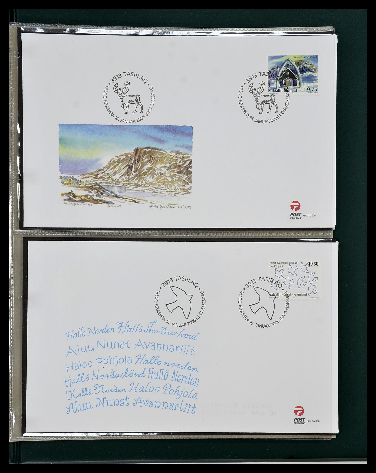 34754 100 - Postzegelverzameling 34754 Groenland FDC's 1959-2018!