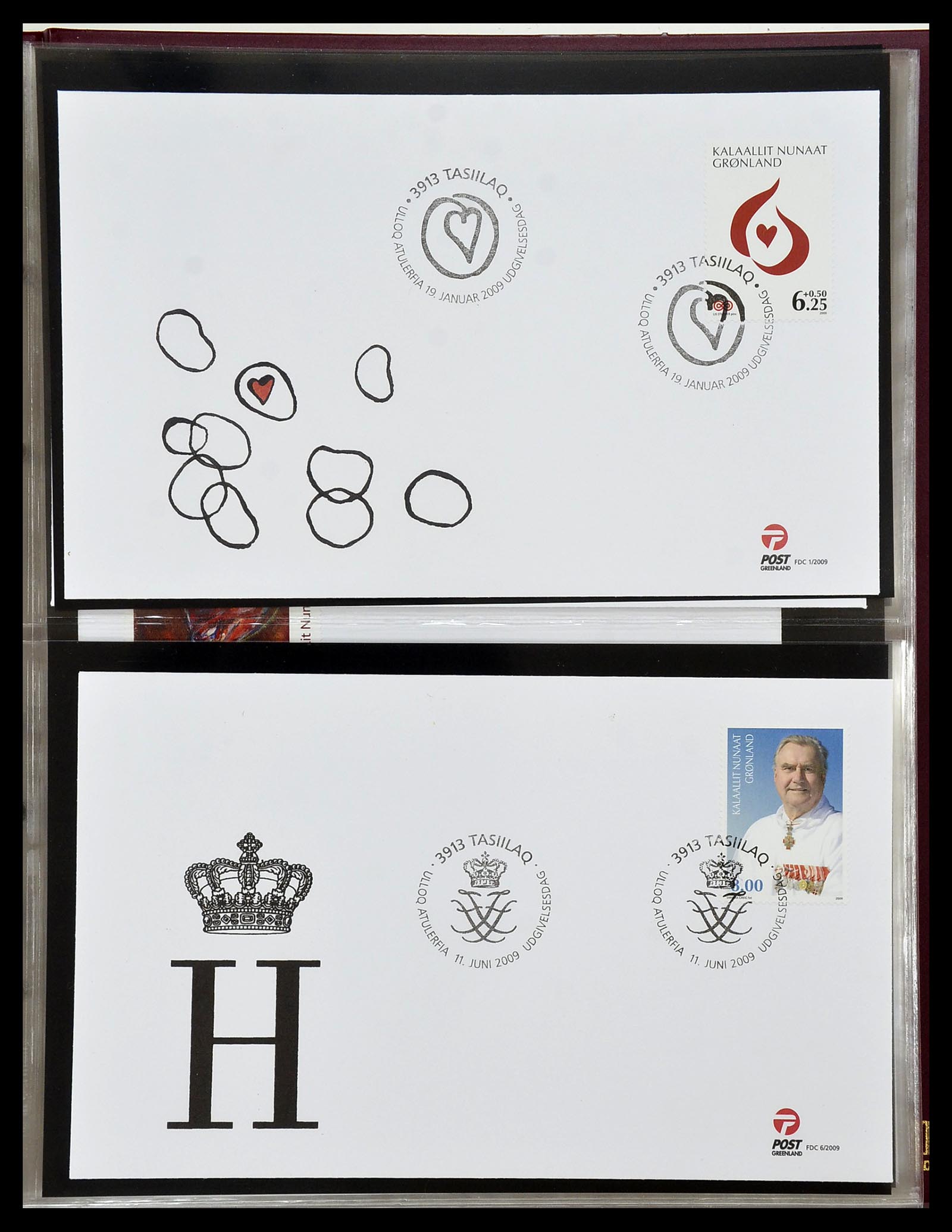 34754 119 - Postzegelverzameling 34754 Groenland FDC's 1959-2018!