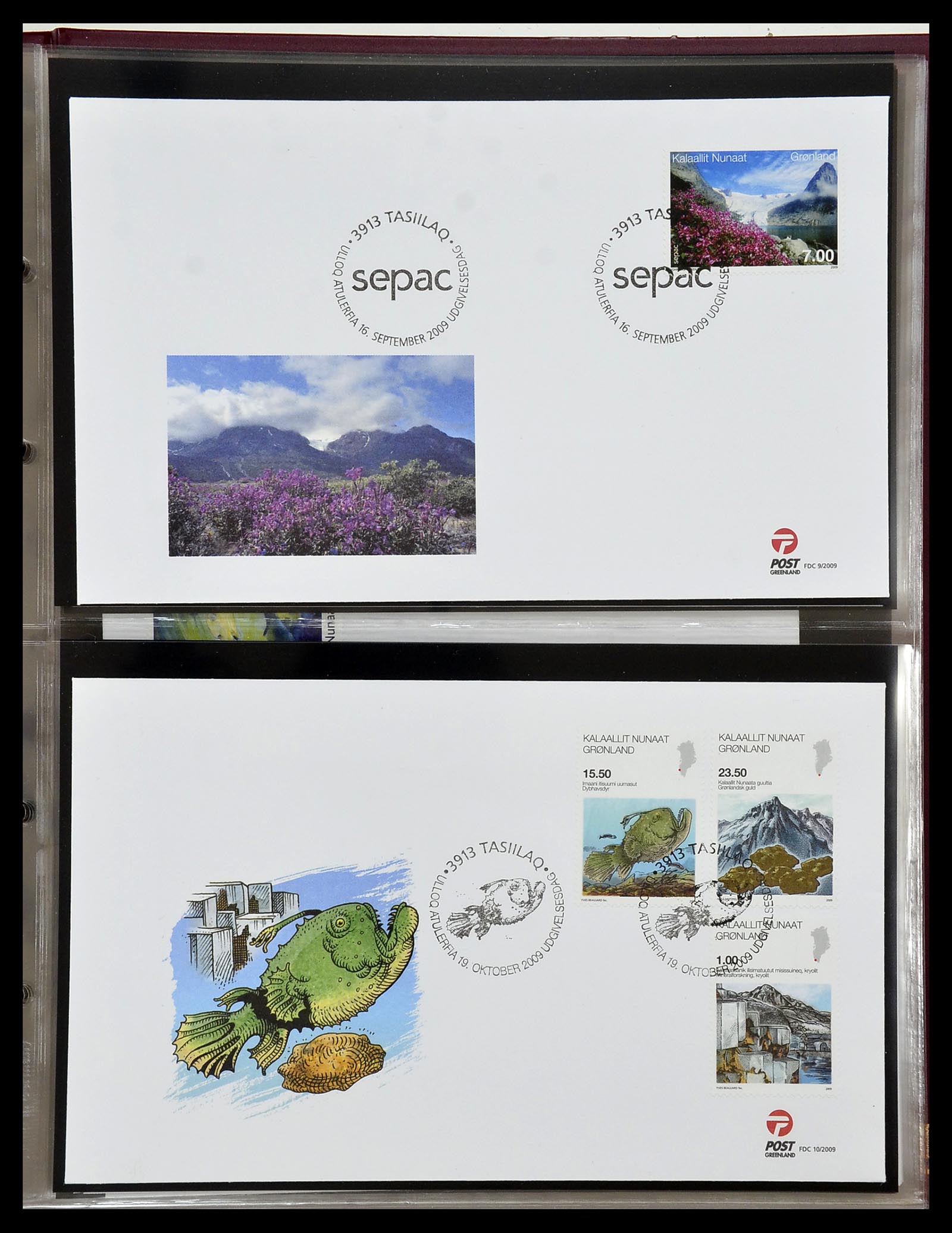 34754 123 - Postzegelverzameling 34754 Groenland FDC's 1959-2018!