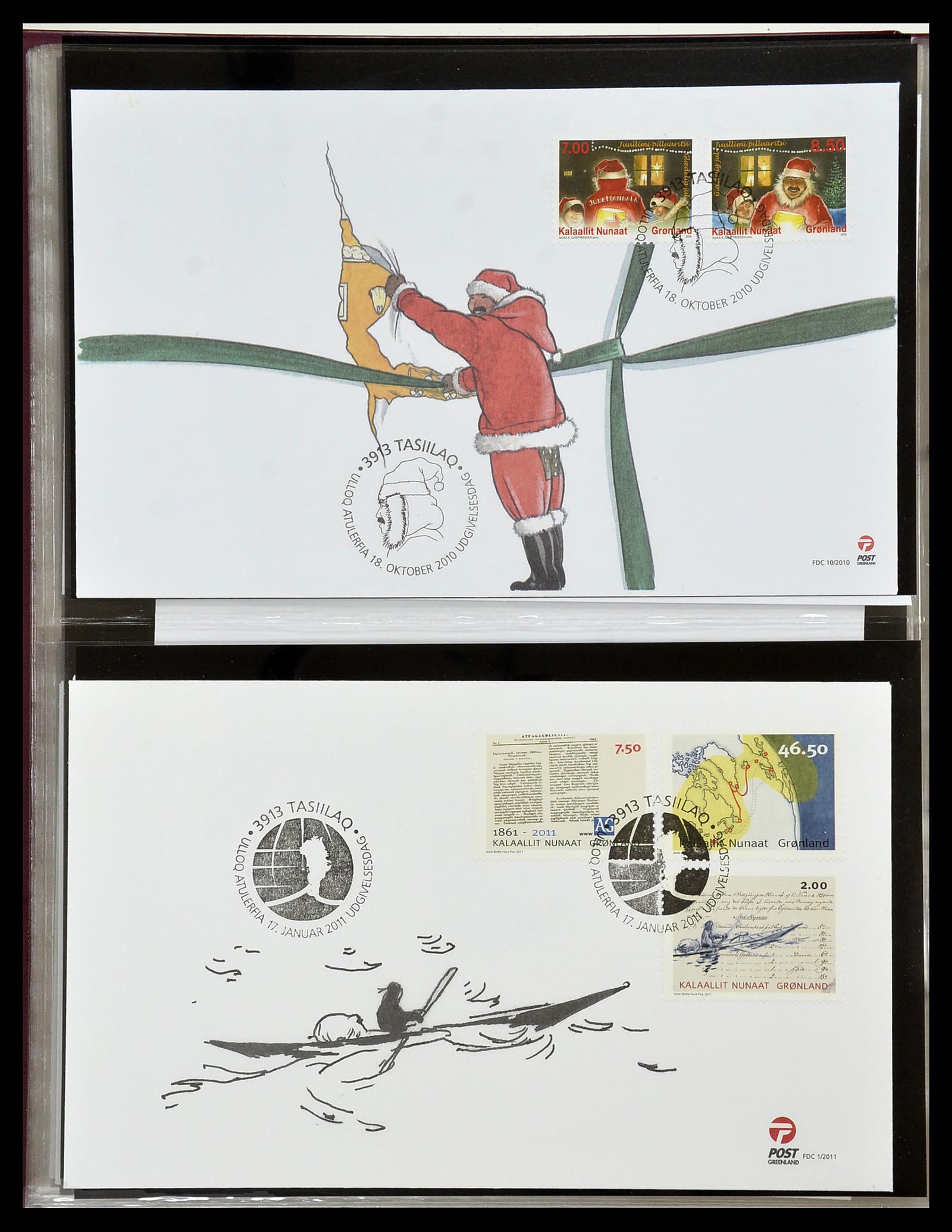 34754 134 - Postzegelverzameling 34754 Groenland FDC's 1959-2018!