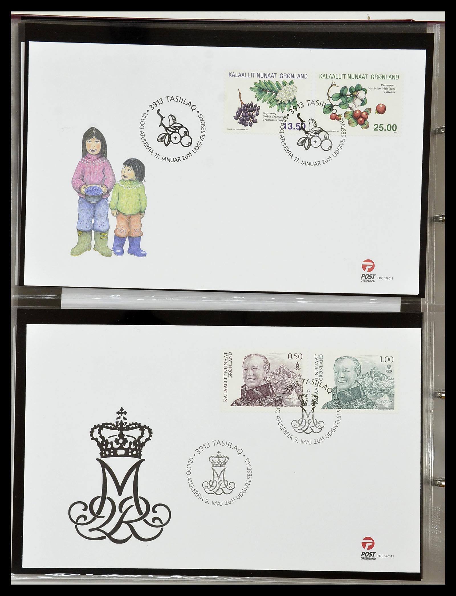 34754 137 - Postzegelverzameling 34754 Groenland FDC's 1959-2018!