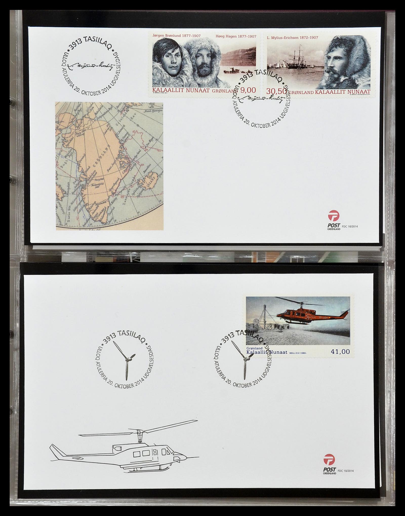 34754 163 - Postzegelverzameling 34754 Groenland FDC's 1959-2018!