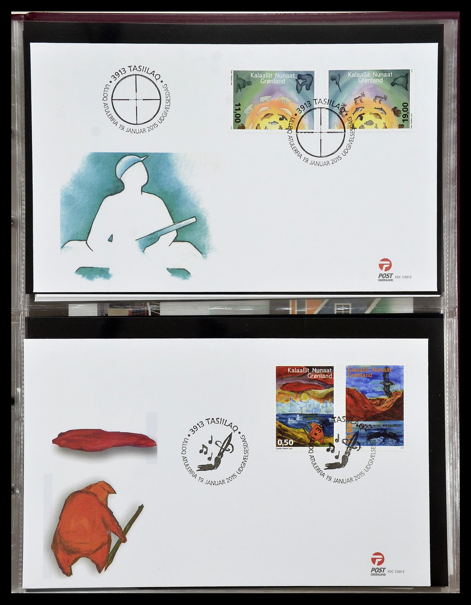 34754 165 - Postzegelverzameling 34754 Groenland FDC's 1959-2018!