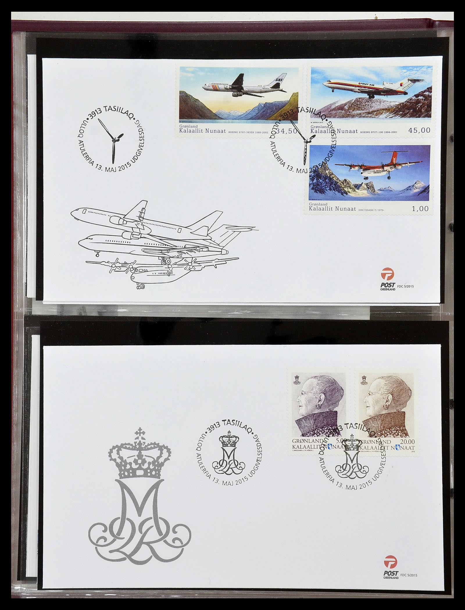 34754 168 - Postzegelverzameling 34754 Groenland FDC's 1959-2018!