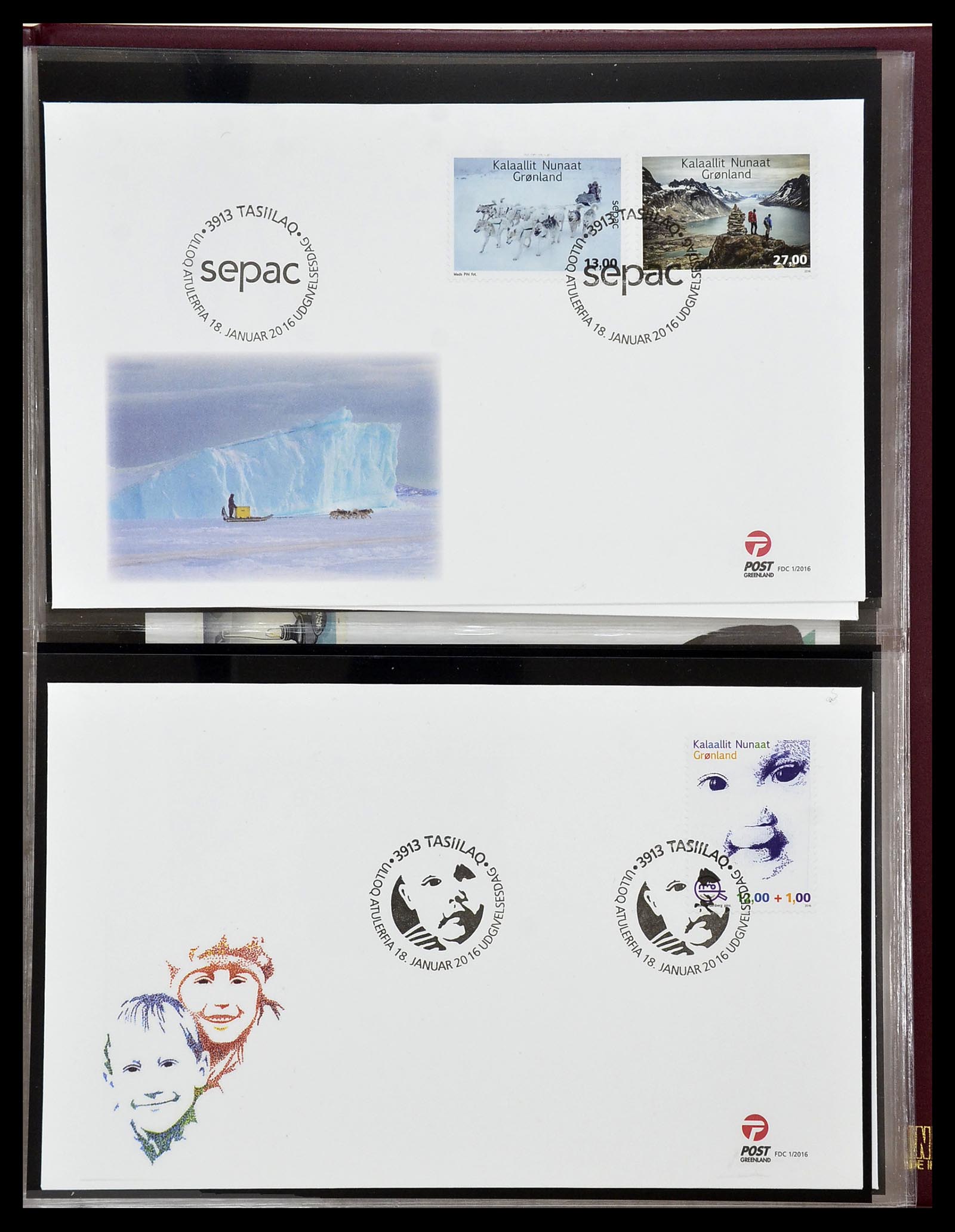 34754 172 - Postzegelverzameling 34754 Groenland FDC's 1959-2018!