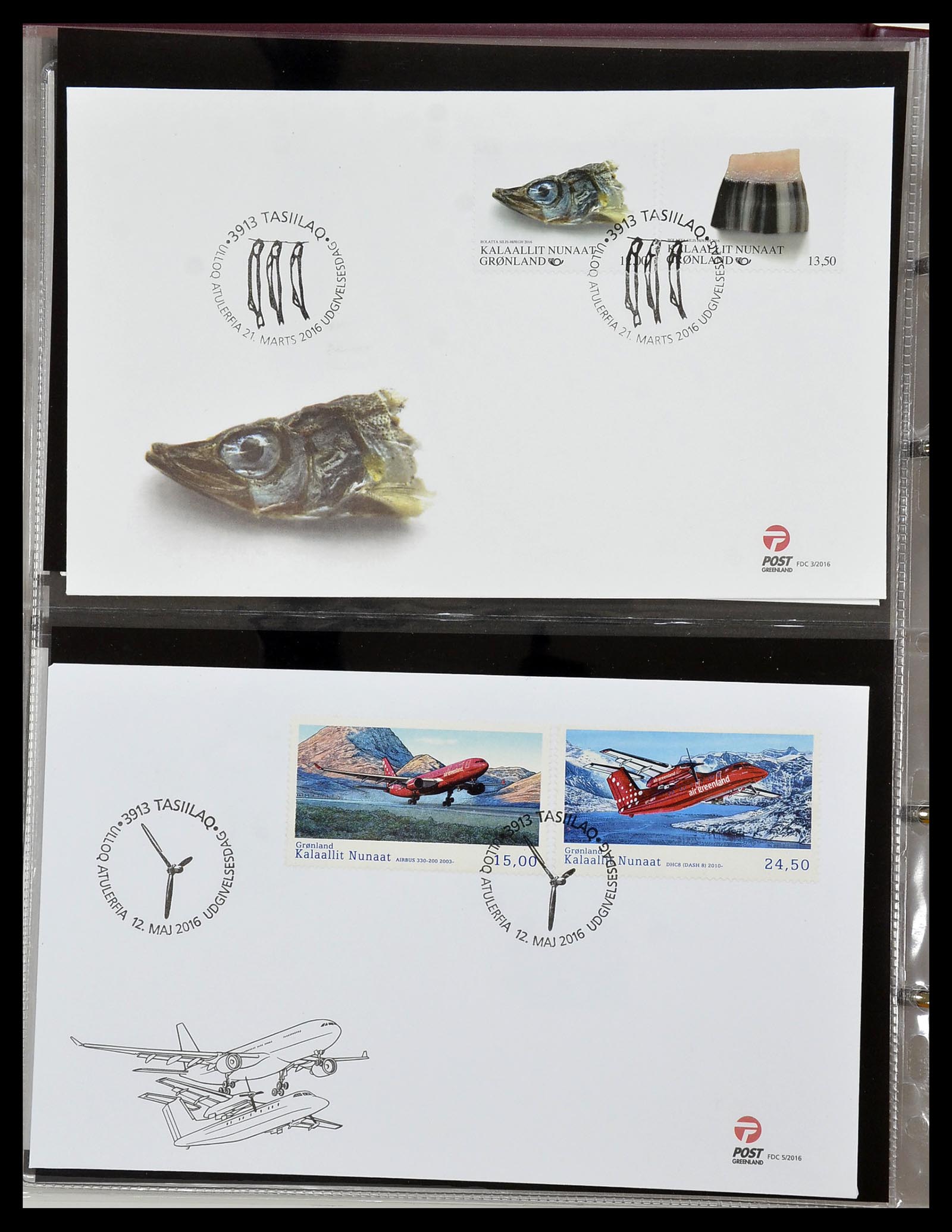 34754 173 - Postzegelverzameling 34754 Groenland FDC's 1959-2018!