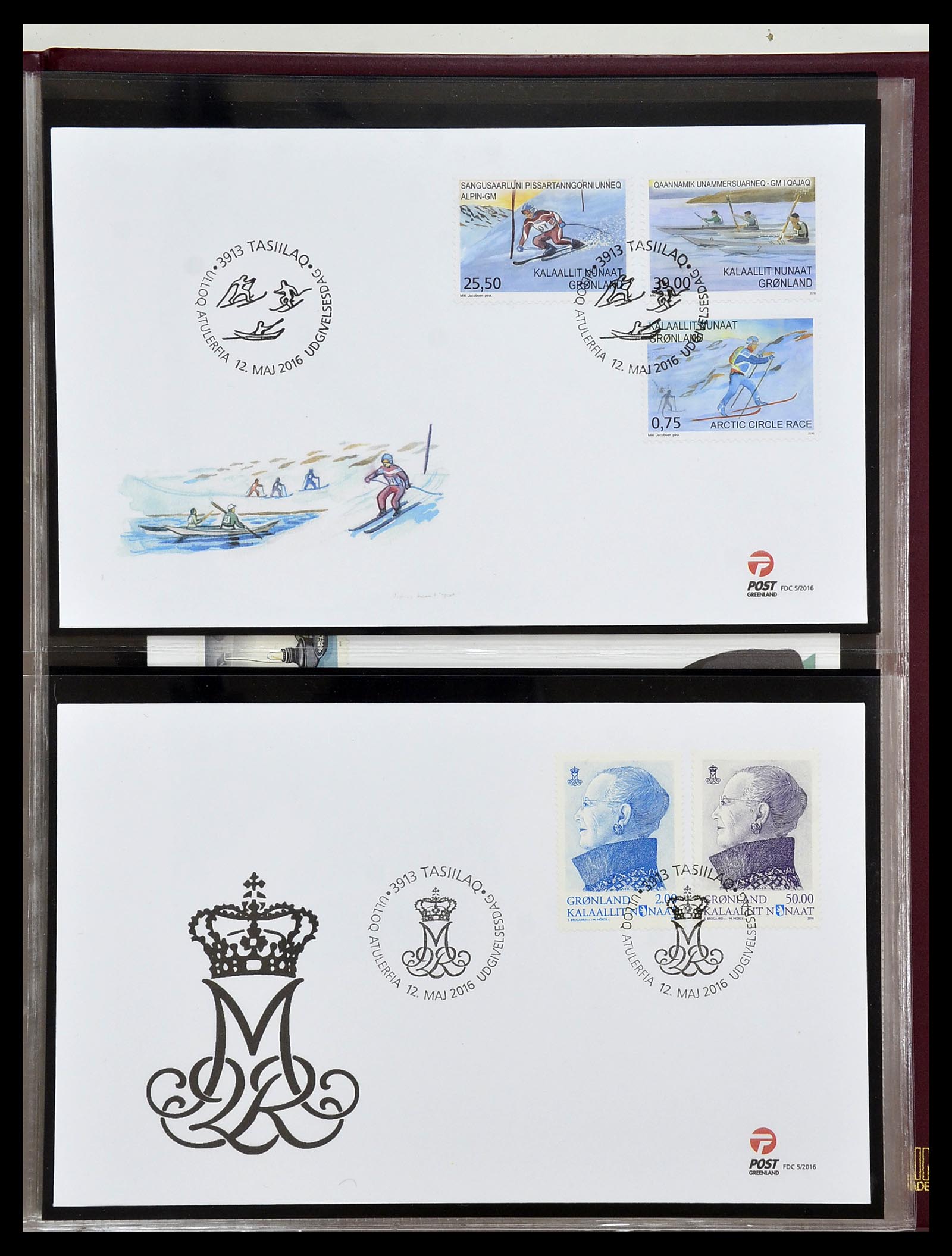 34754 174 - Postzegelverzameling 34754 Groenland FDC's 1959-2018!