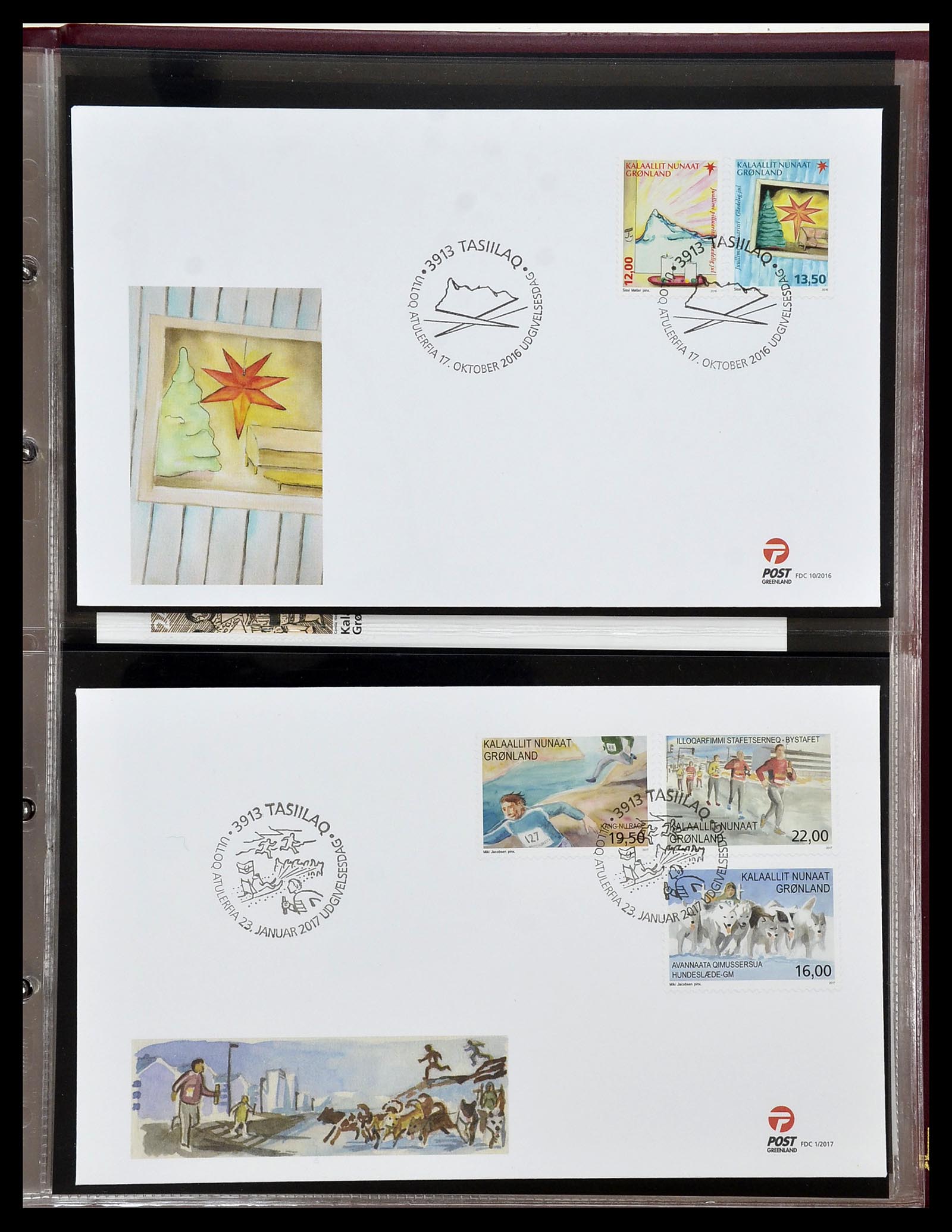 34754 178 - Postzegelverzameling 34754 Groenland FDC's 1959-2018!