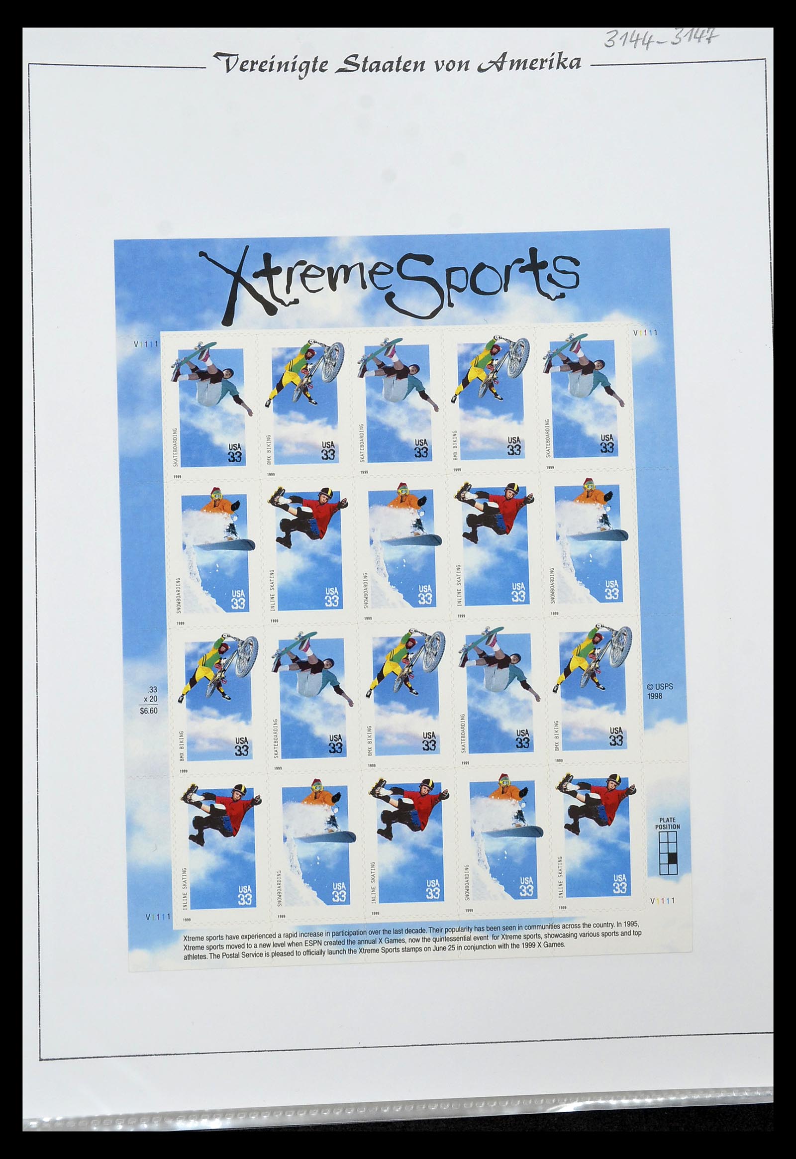 34834 126 - Stamp Collection 34834 USA sheetlets 1988-2005.