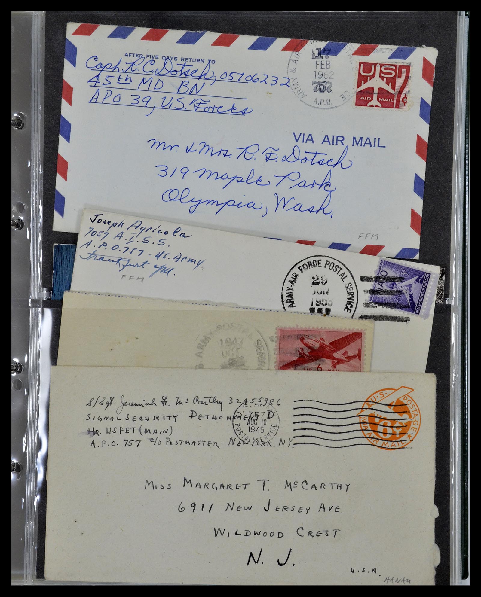 34960 043 - Postzegelverzameling 34960 USA veldpost brieven 1941-1973.