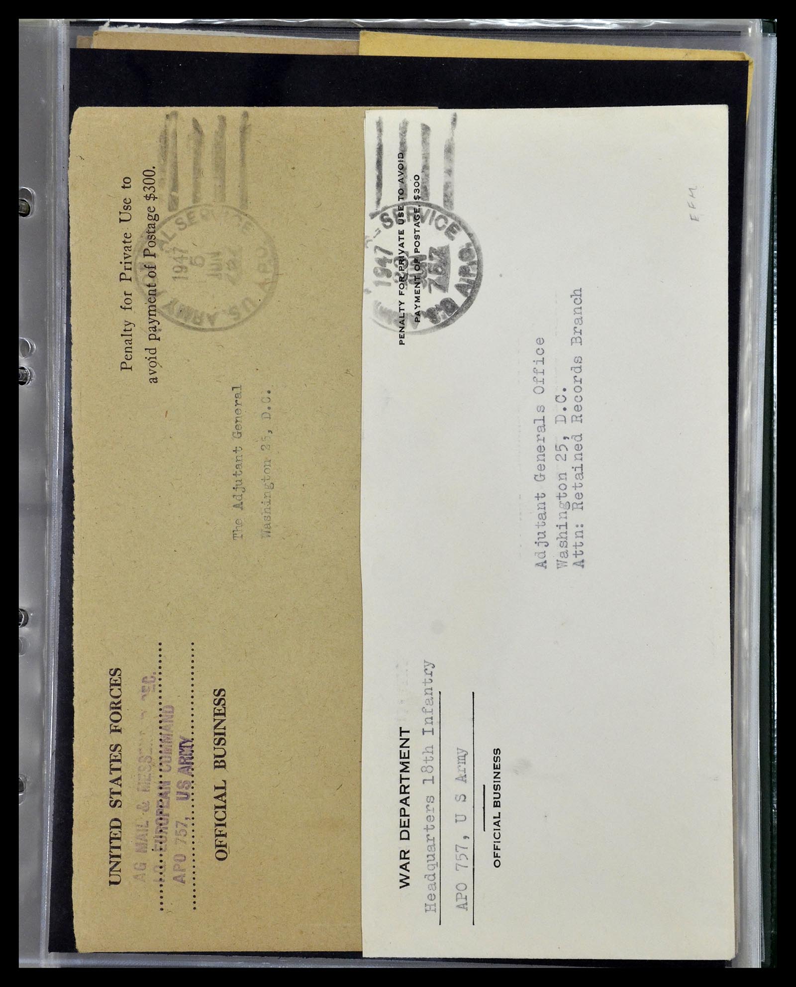 34960 047 - Postzegelverzameling 34960 USA veldpost brieven 1941-1973.