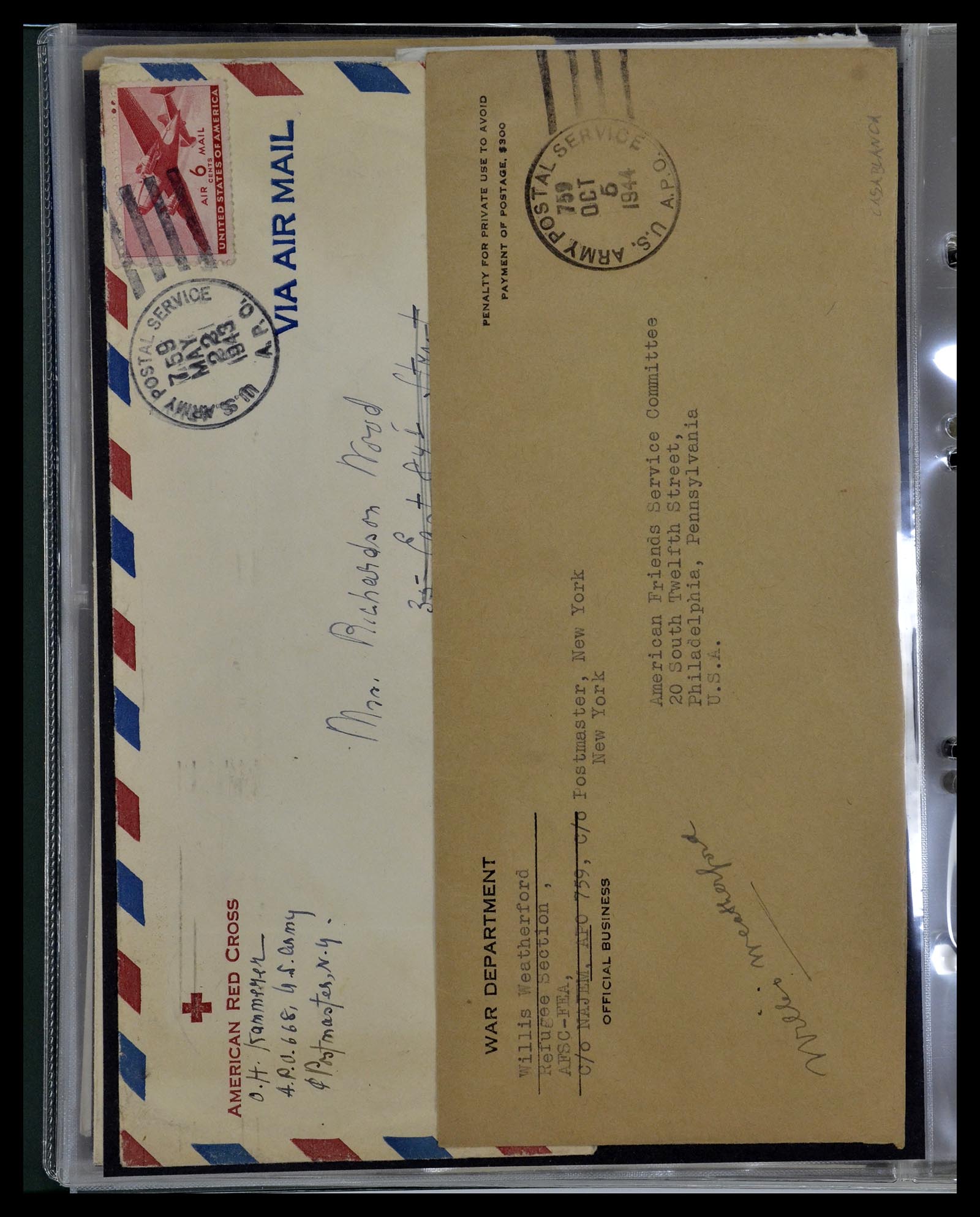 34960 053 - Postzegelverzameling 34960 USA veldpost brieven 1941-1973.