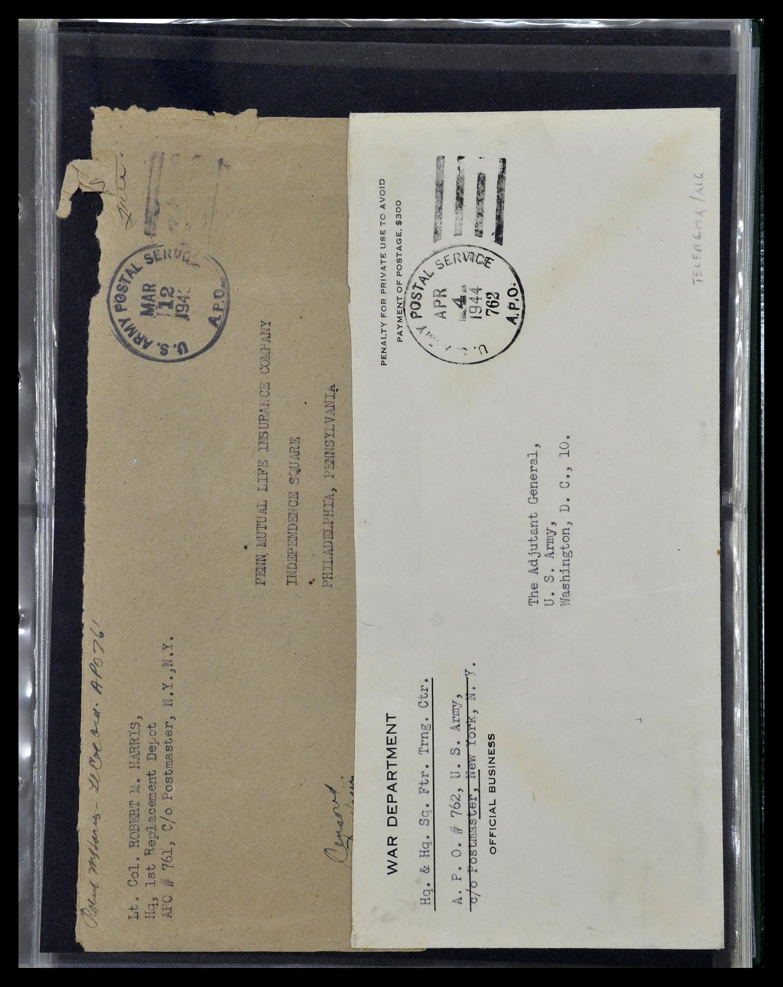 34960 054 - Postzegelverzameling 34960 USA veldpost brieven 1941-1973.