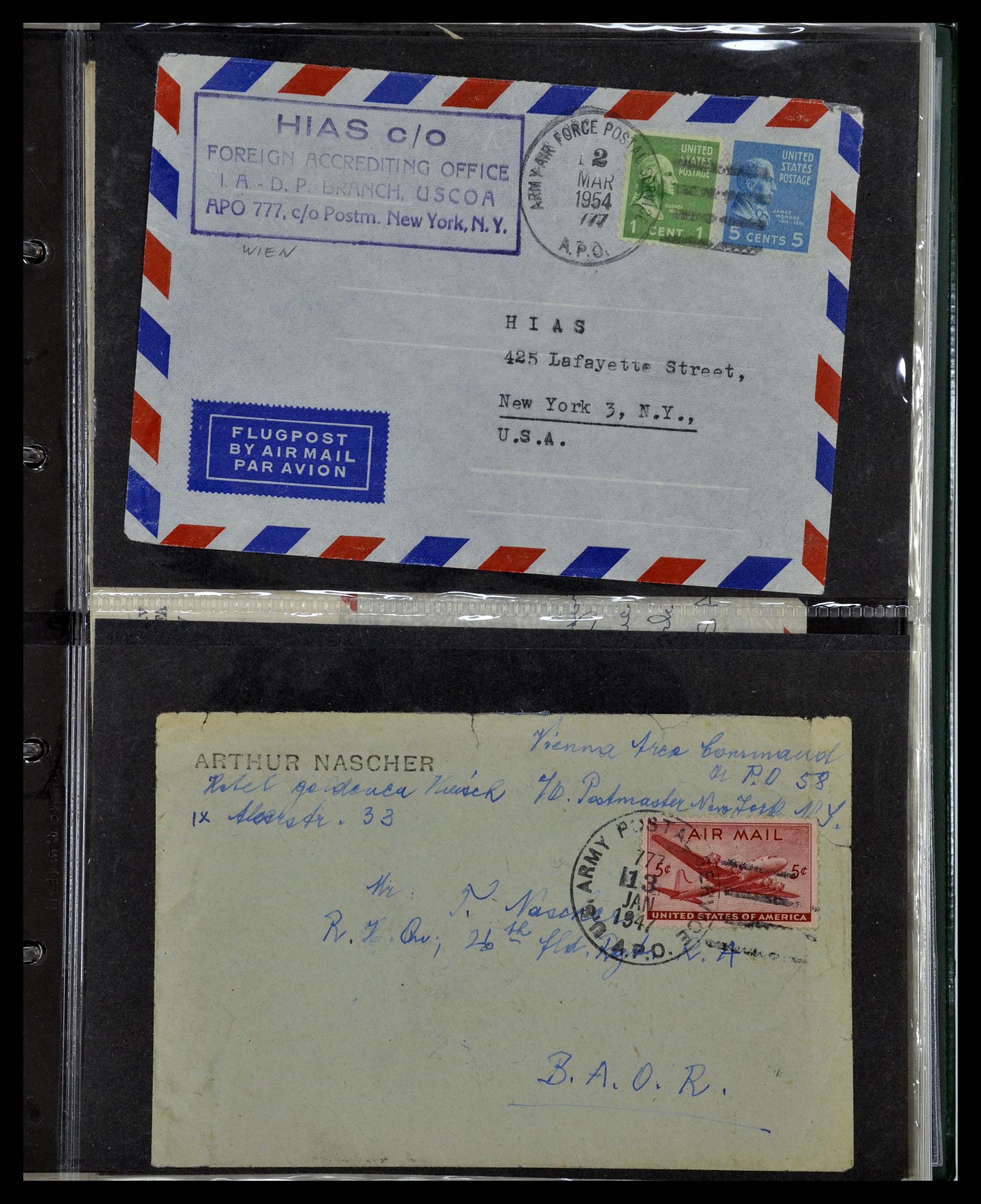 34960 058 - Postzegelverzameling 34960 USA veldpost brieven 1941-1973.