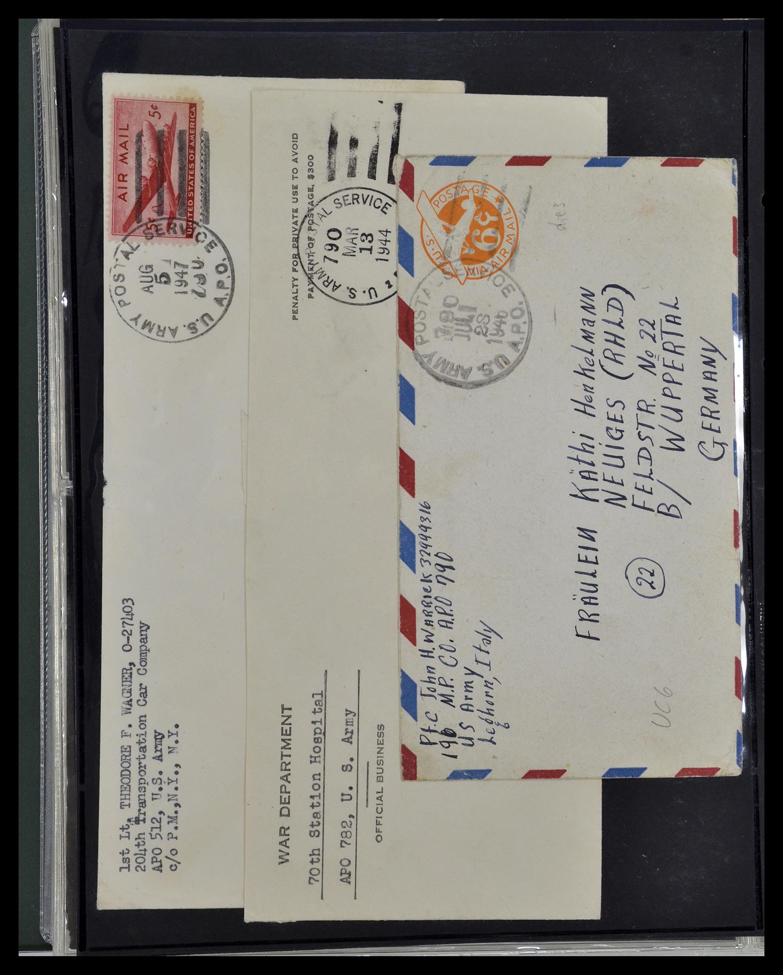 34960 061 - Postzegelverzameling 34960 USA veldpost brieven 1941-1973.