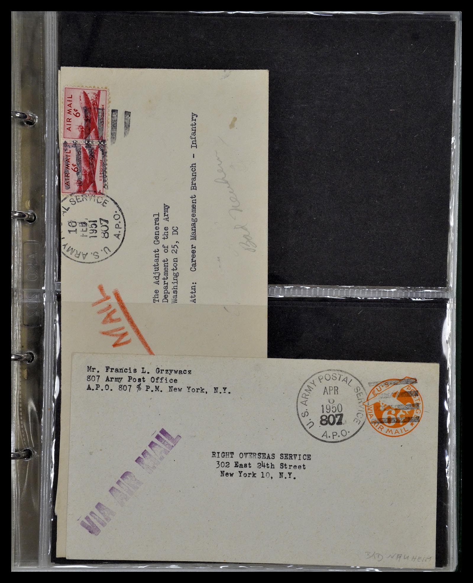 34960 067 - Postzegelverzameling 34960 USA veldpost brieven 1941-1973.