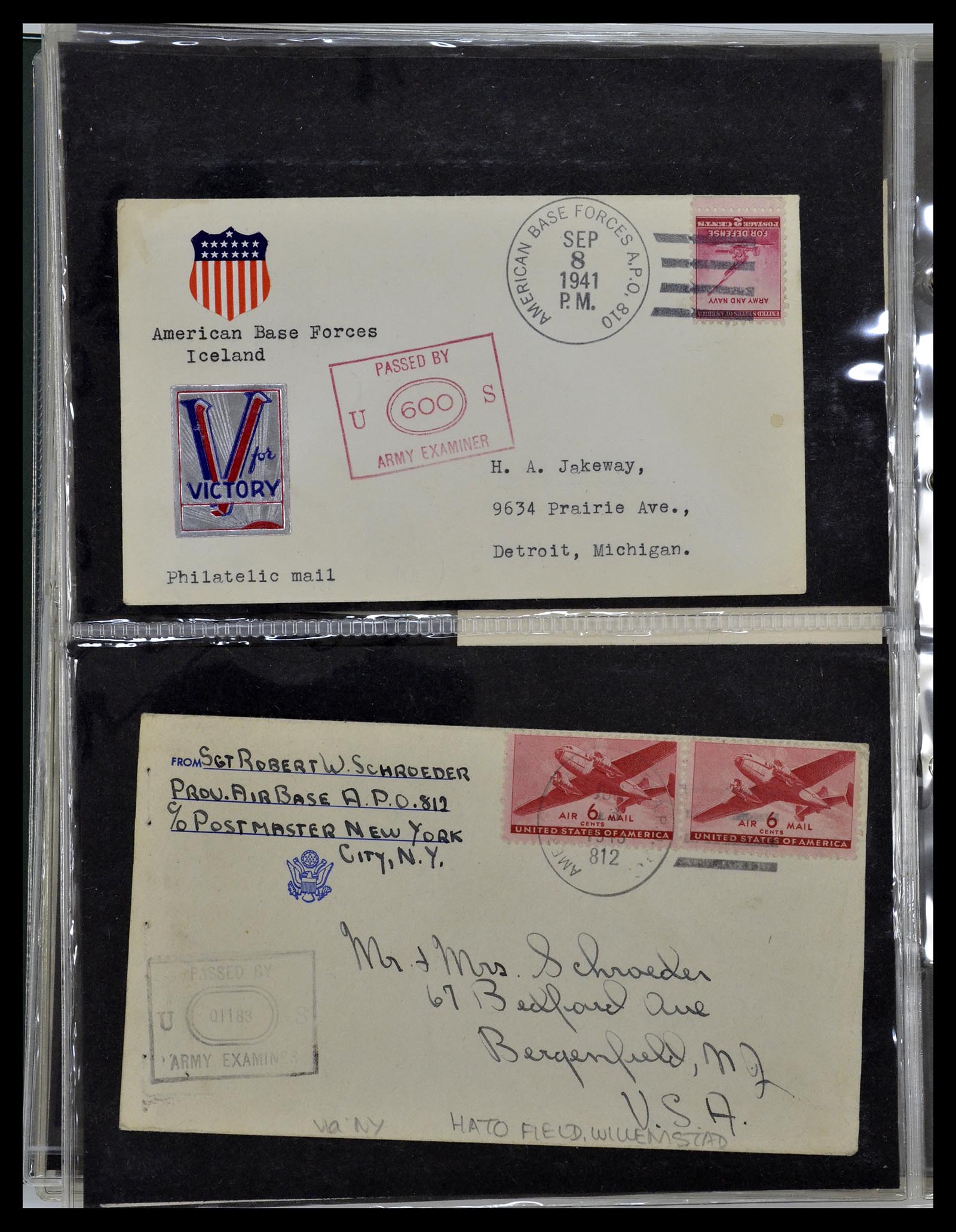 34960 069 - Postzegelverzameling 34960 USA veldpost brieven 1941-1973.