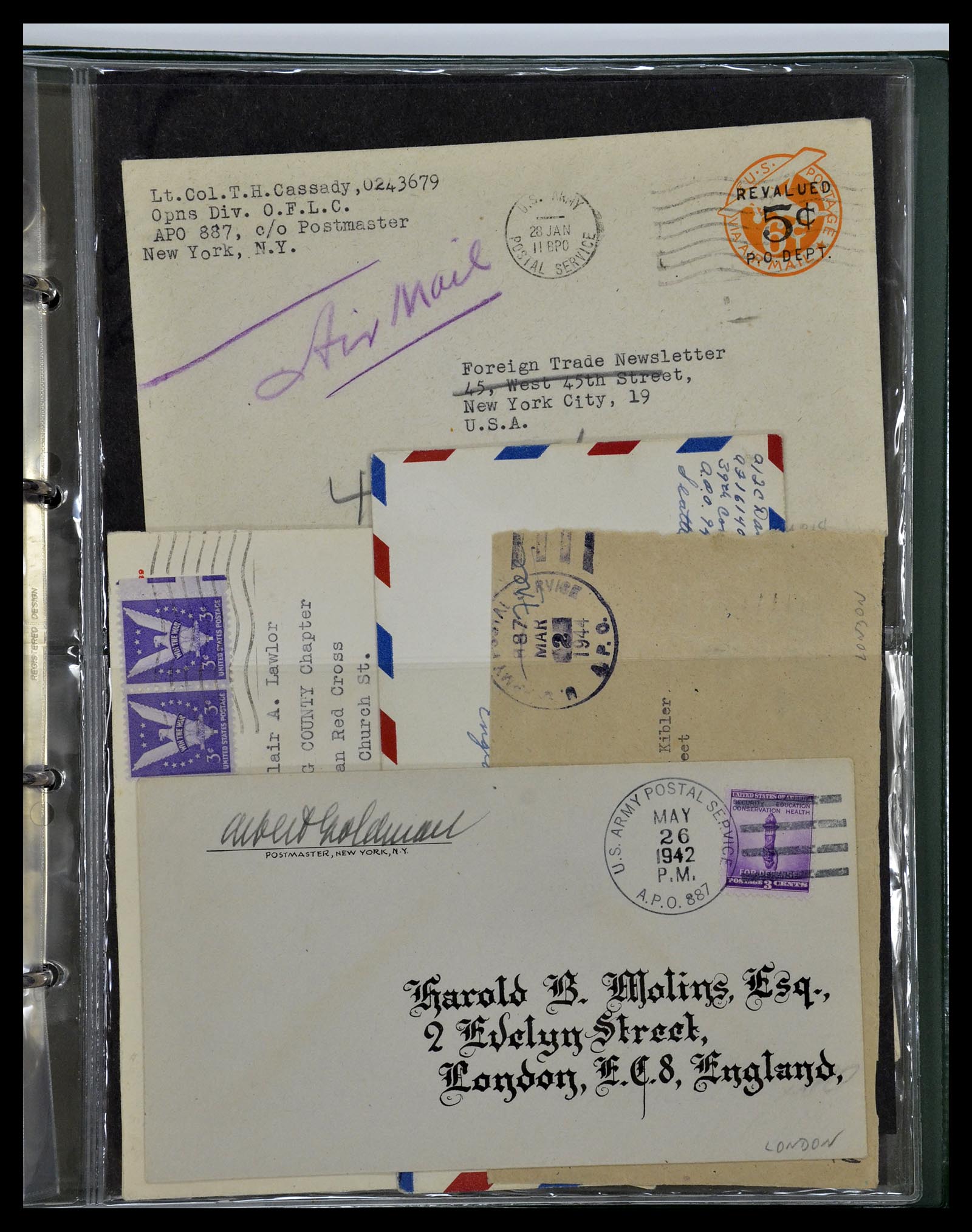 34960 081 - Postzegelverzameling 34960 USA veldpost brieven 1941-1973.