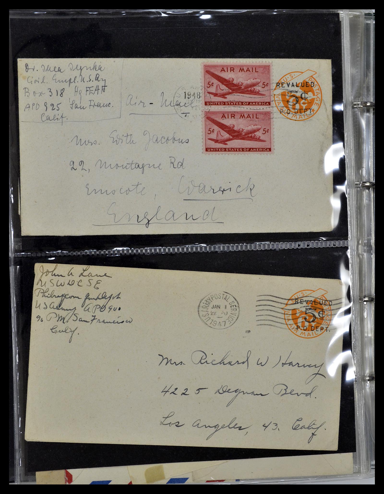34960 083 - Postzegelverzameling 34960 USA veldpost brieven 1941-1973.