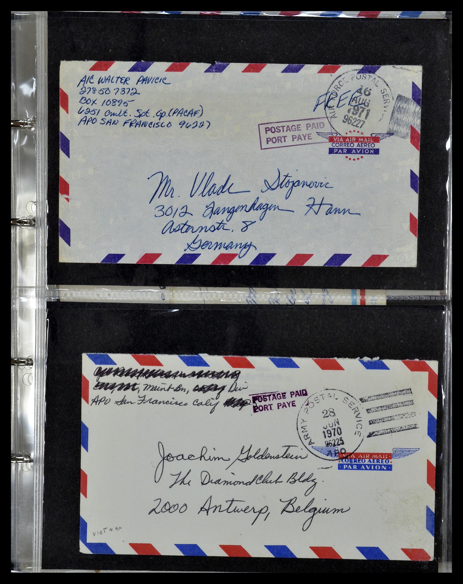 34960 088 - Postzegelverzameling 34960 USA veldpost brieven 1941-1973.