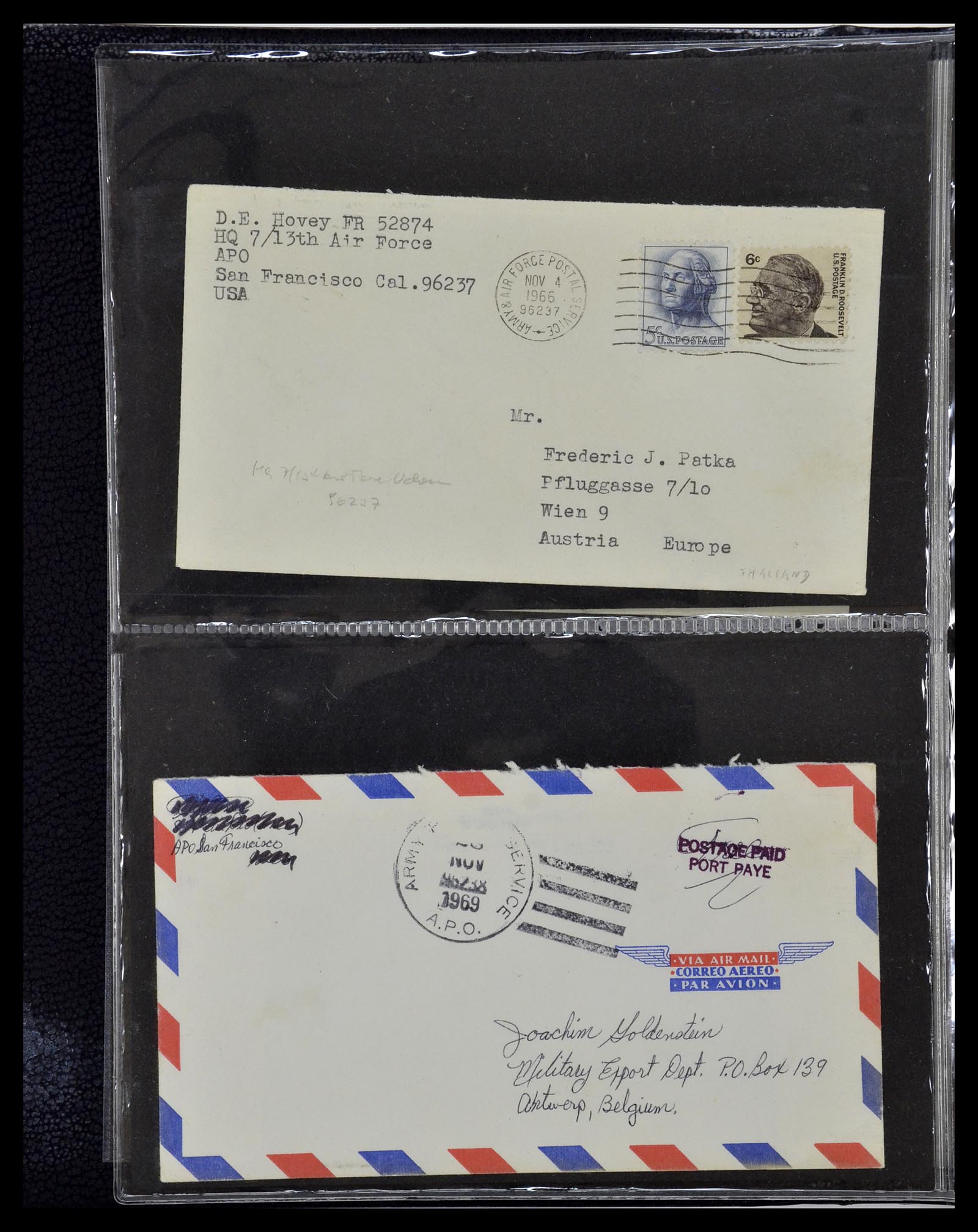 34960 090 - Postzegelverzameling 34960 USA veldpost brieven 1941-1973.