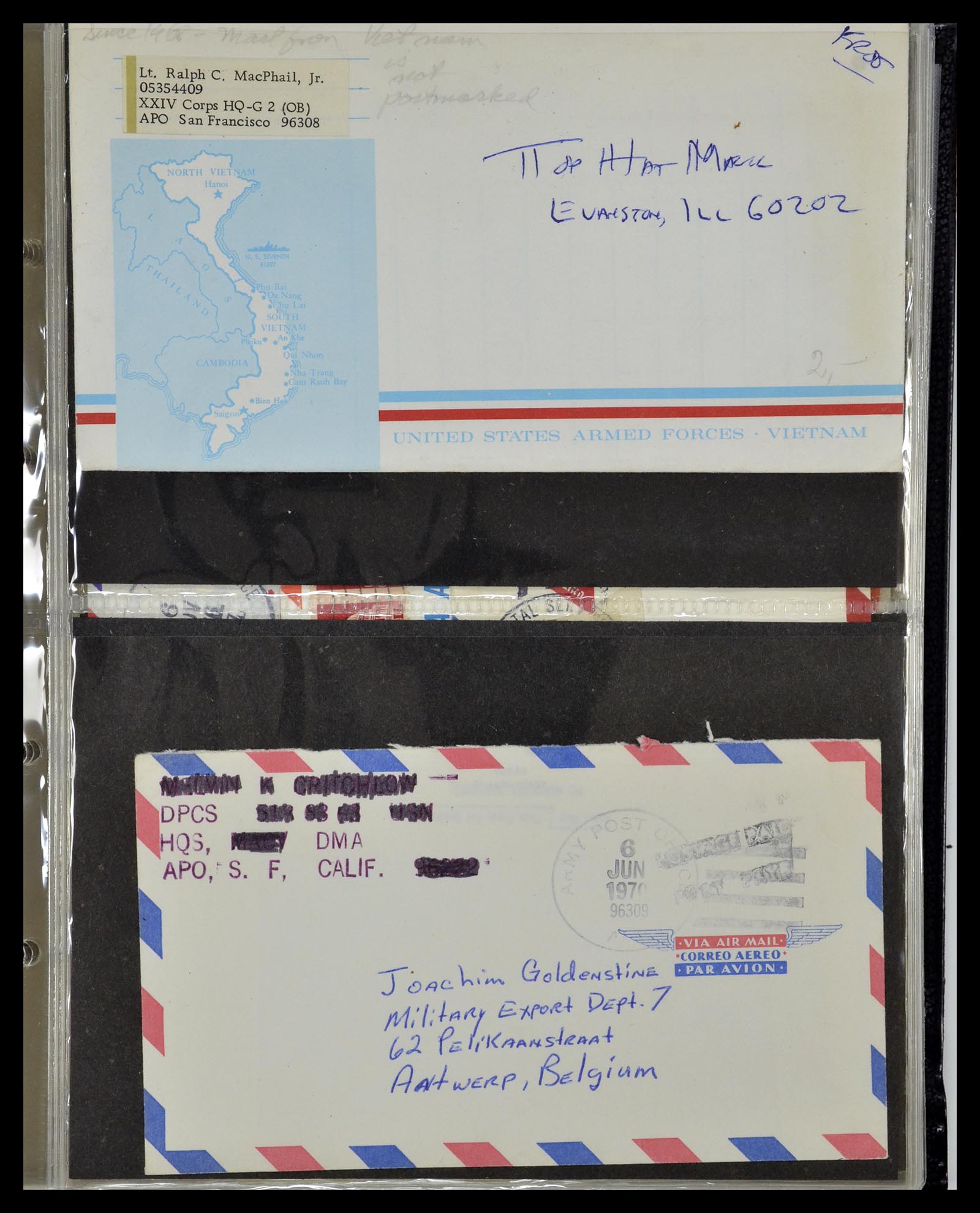 34960 100 - Postzegelverzameling 34960 USA veldpost brieven 1941-1973.