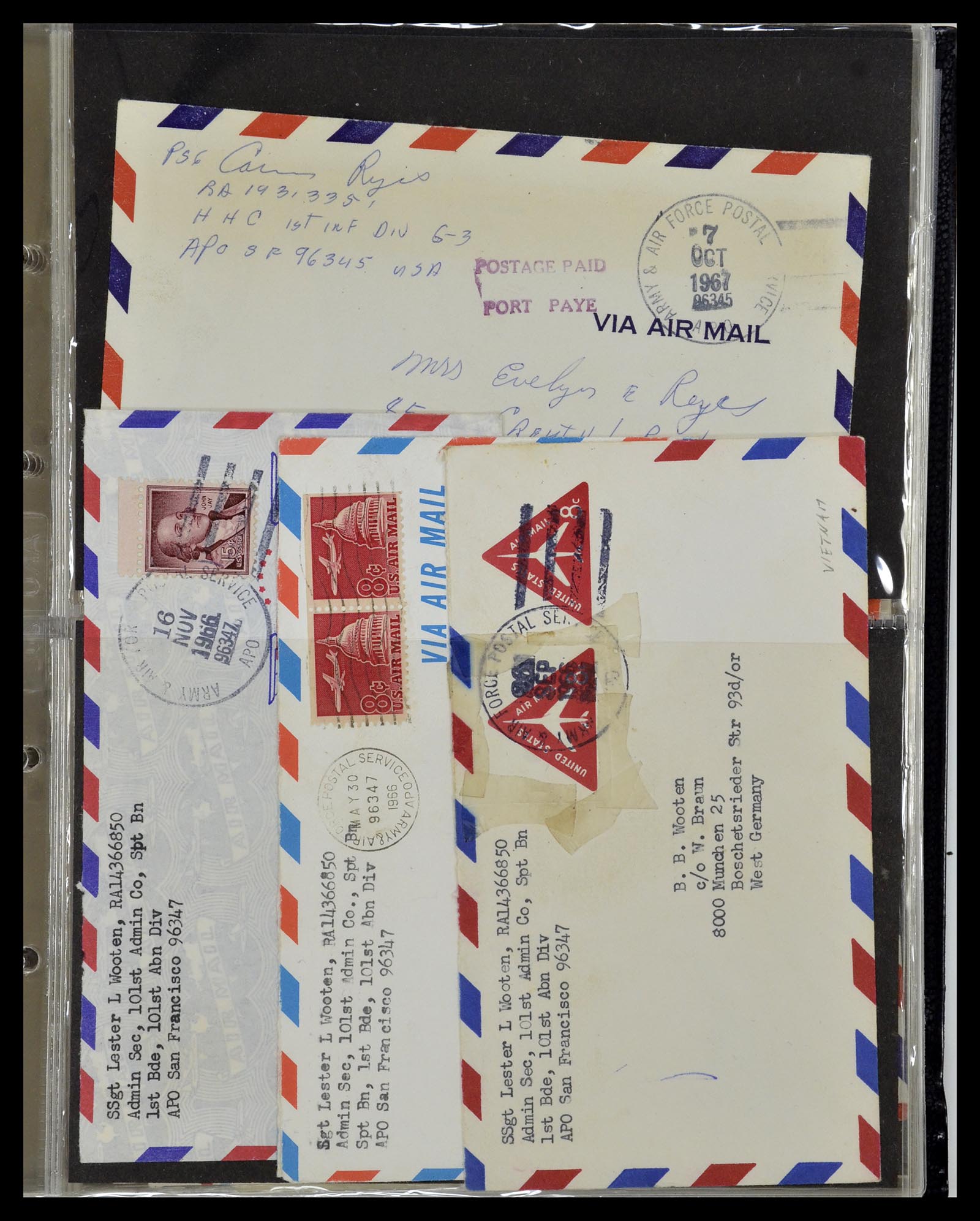 34960 101 - Postzegelverzameling 34960 USA veldpost brieven 1941-1973.