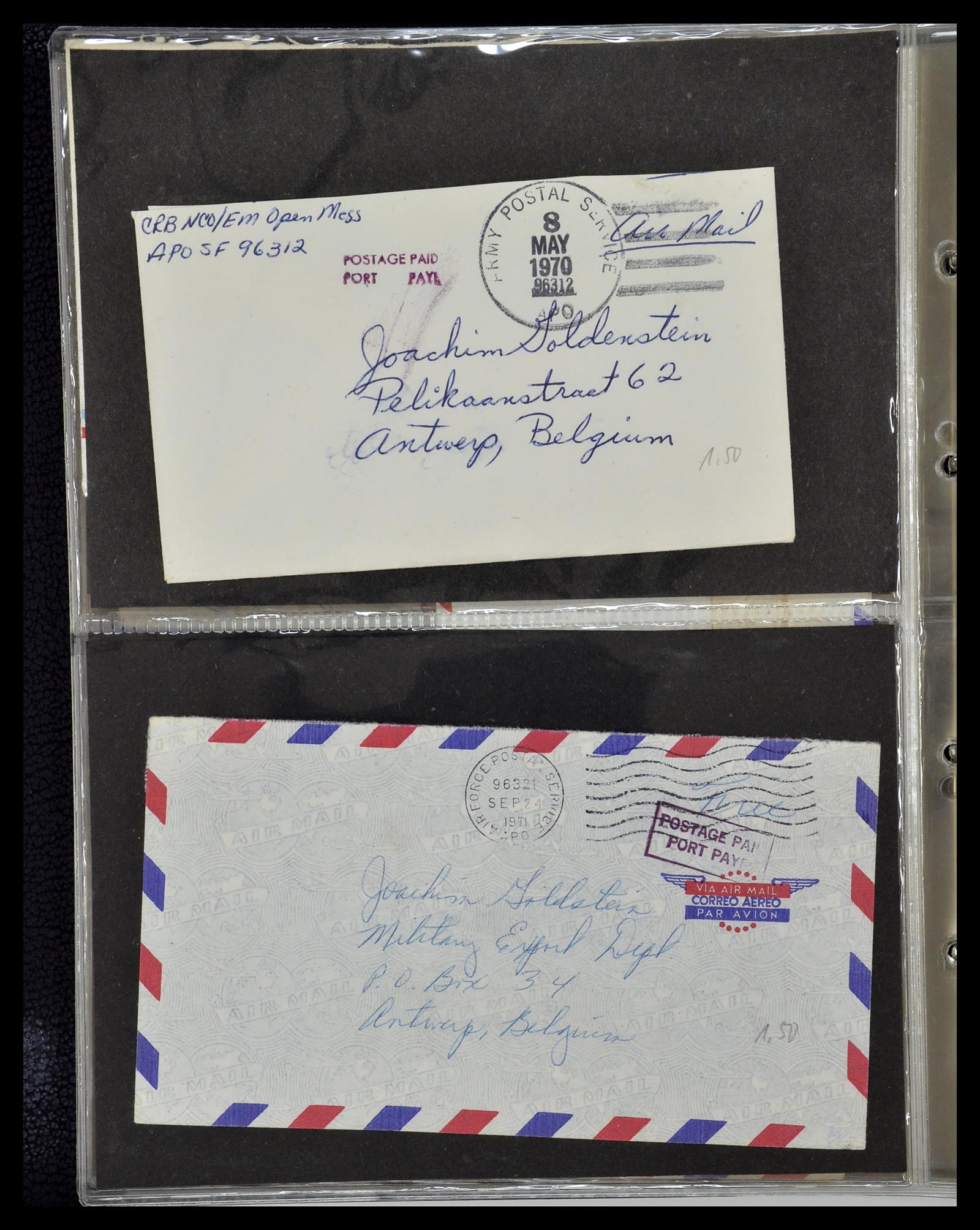 34960 102 - Postzegelverzameling 34960 USA veldpost brieven 1941-1973.