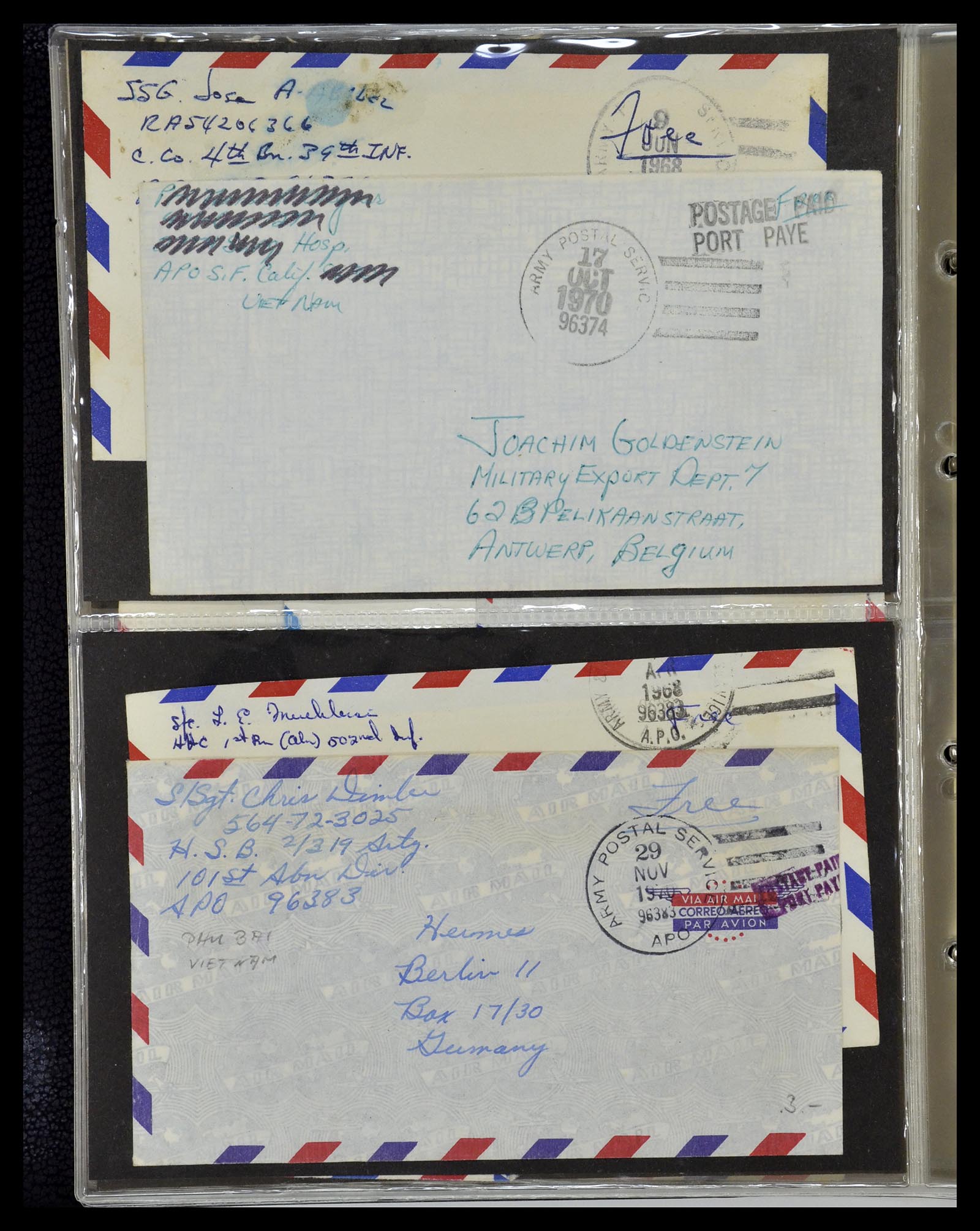 34960 103 - Postzegelverzameling 34960 USA veldpost brieven 1941-1973.