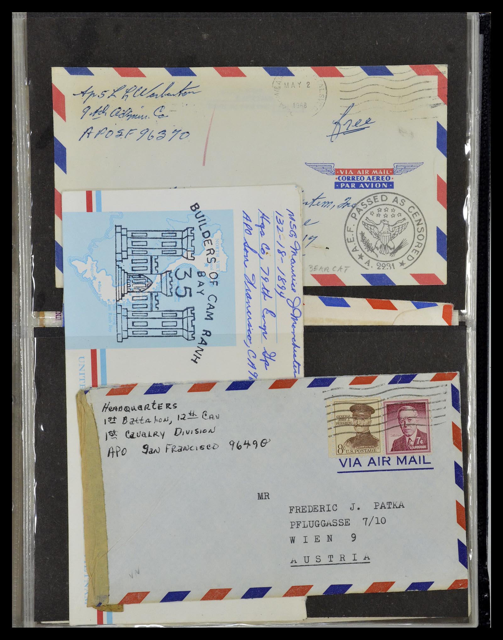 34960 104 - Postzegelverzameling 34960 USA veldpost brieven 1941-1973.