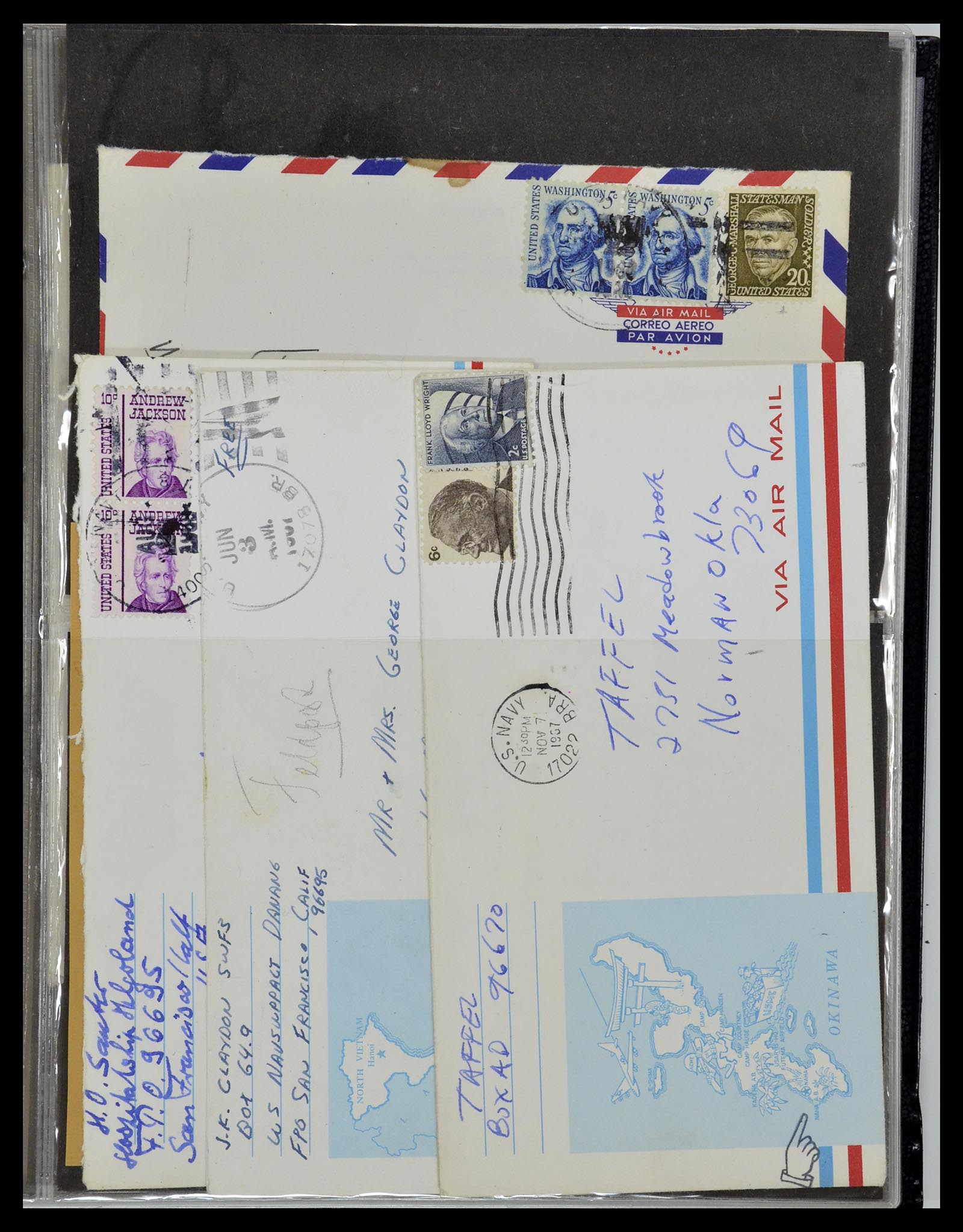 34960 106 - Postzegelverzameling 34960 USA veldpost brieven 1941-1973.