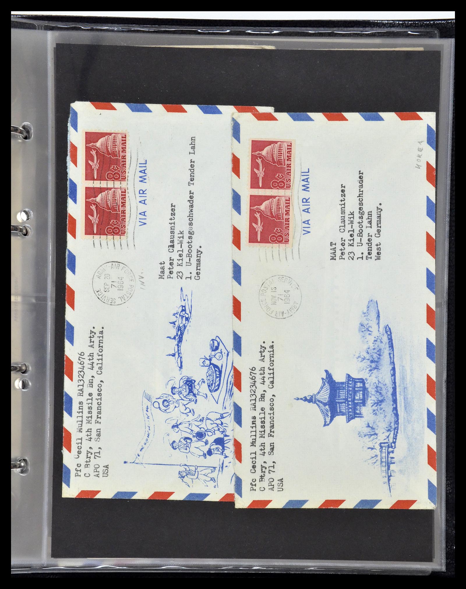 34960 115 - Postzegelverzameling 34960 USA veldpost brieven 1941-1973.