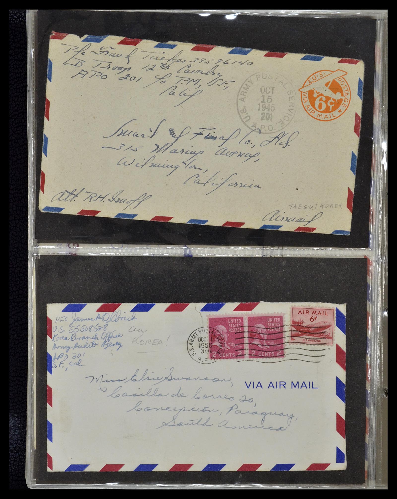 34960 116 - Postzegelverzameling 34960 USA veldpost brieven 1941-1973.