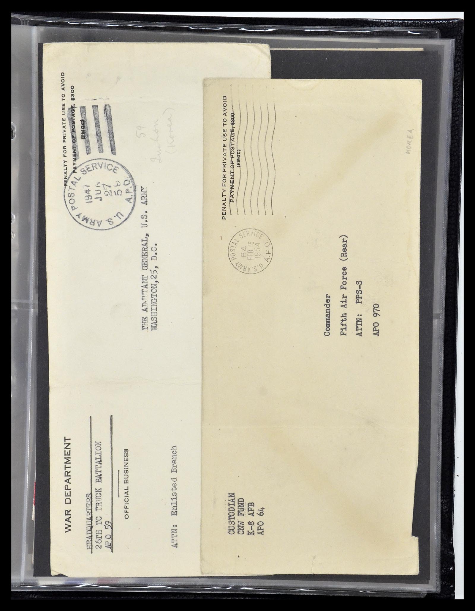 34960 117 - Postzegelverzameling 34960 USA veldpost brieven 1941-1973.