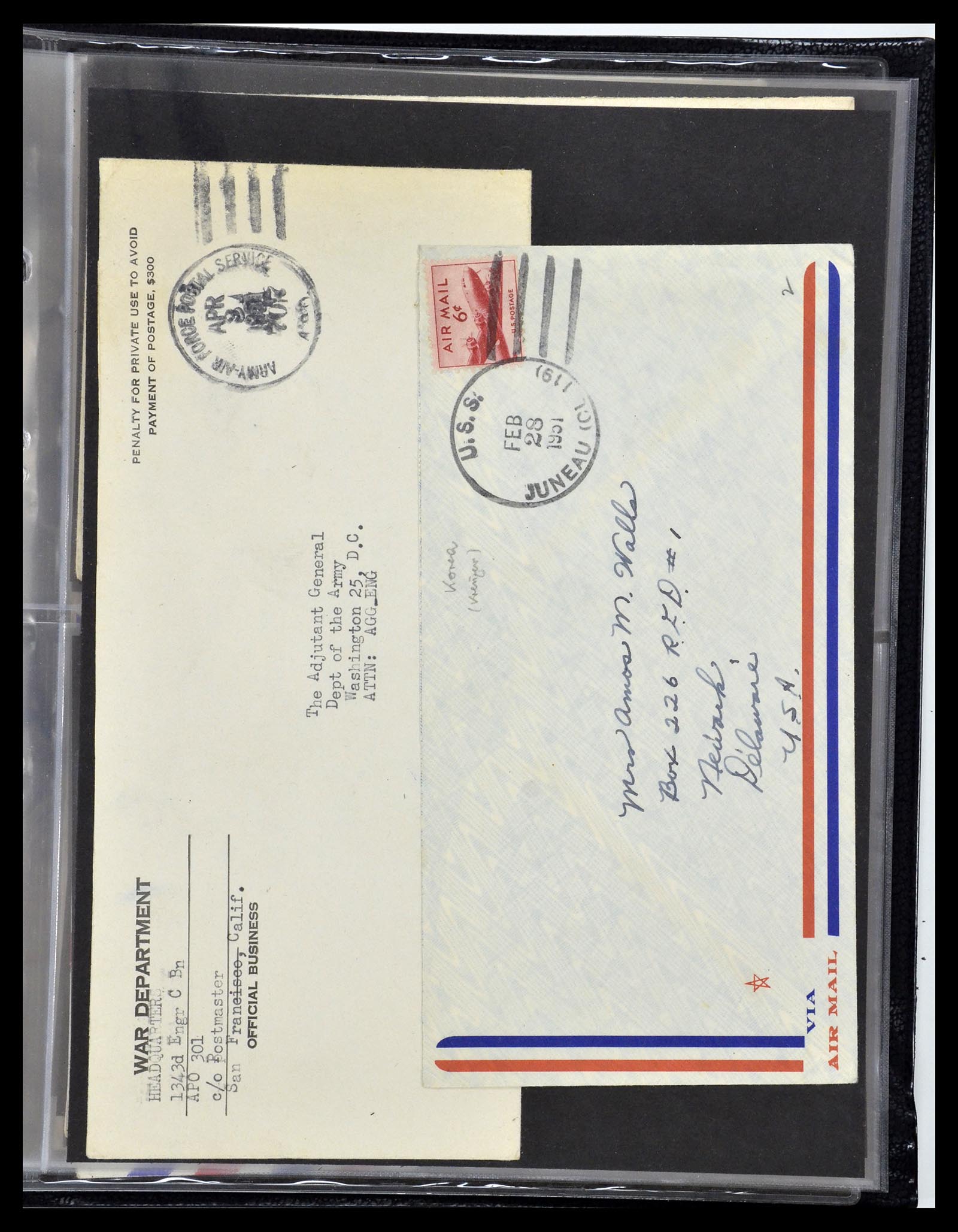 34960 118 - Postzegelverzameling 34960 USA veldpost brieven 1941-1973.