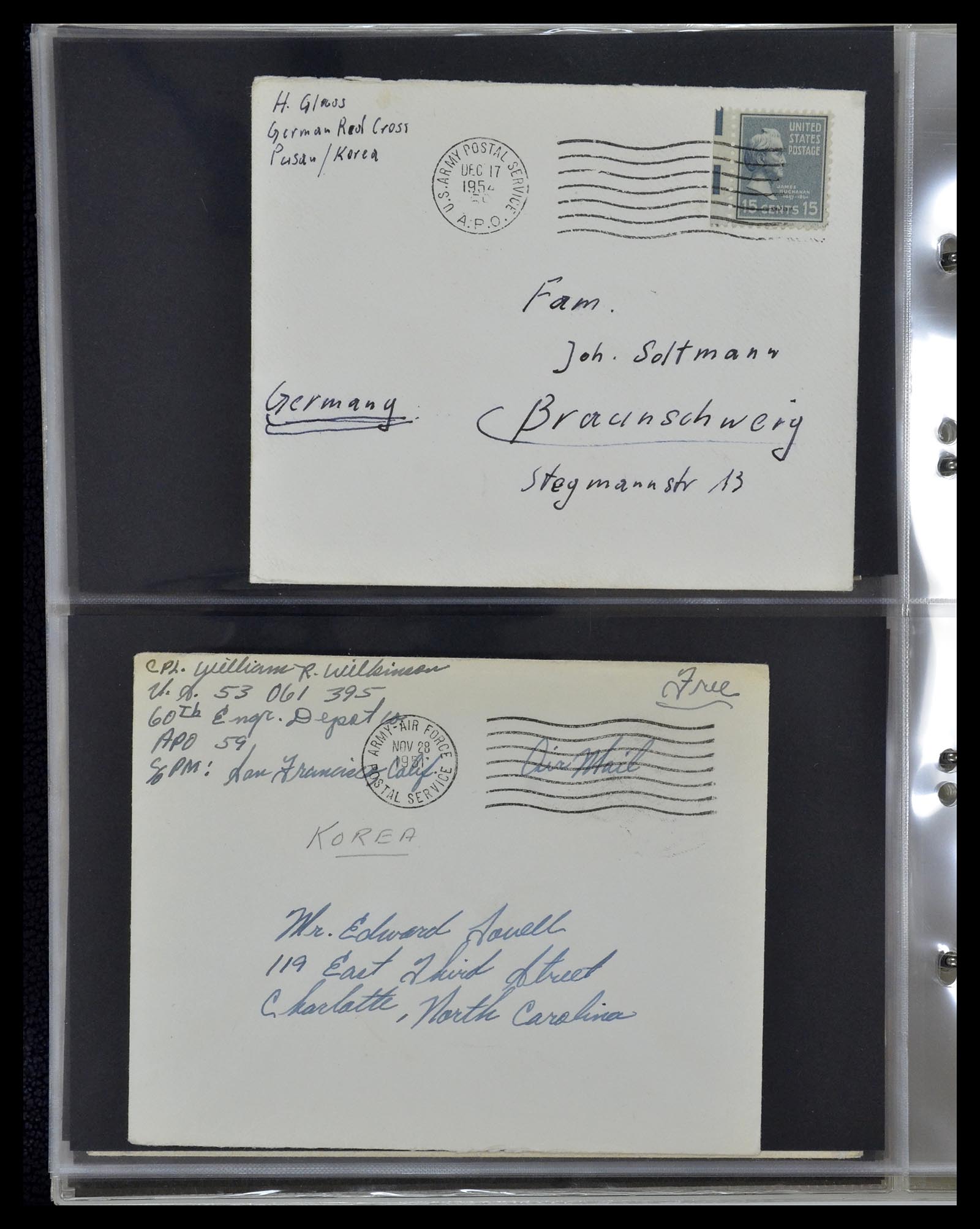 34960 124 - Postzegelverzameling 34960 USA veldpost brieven 1941-1973.