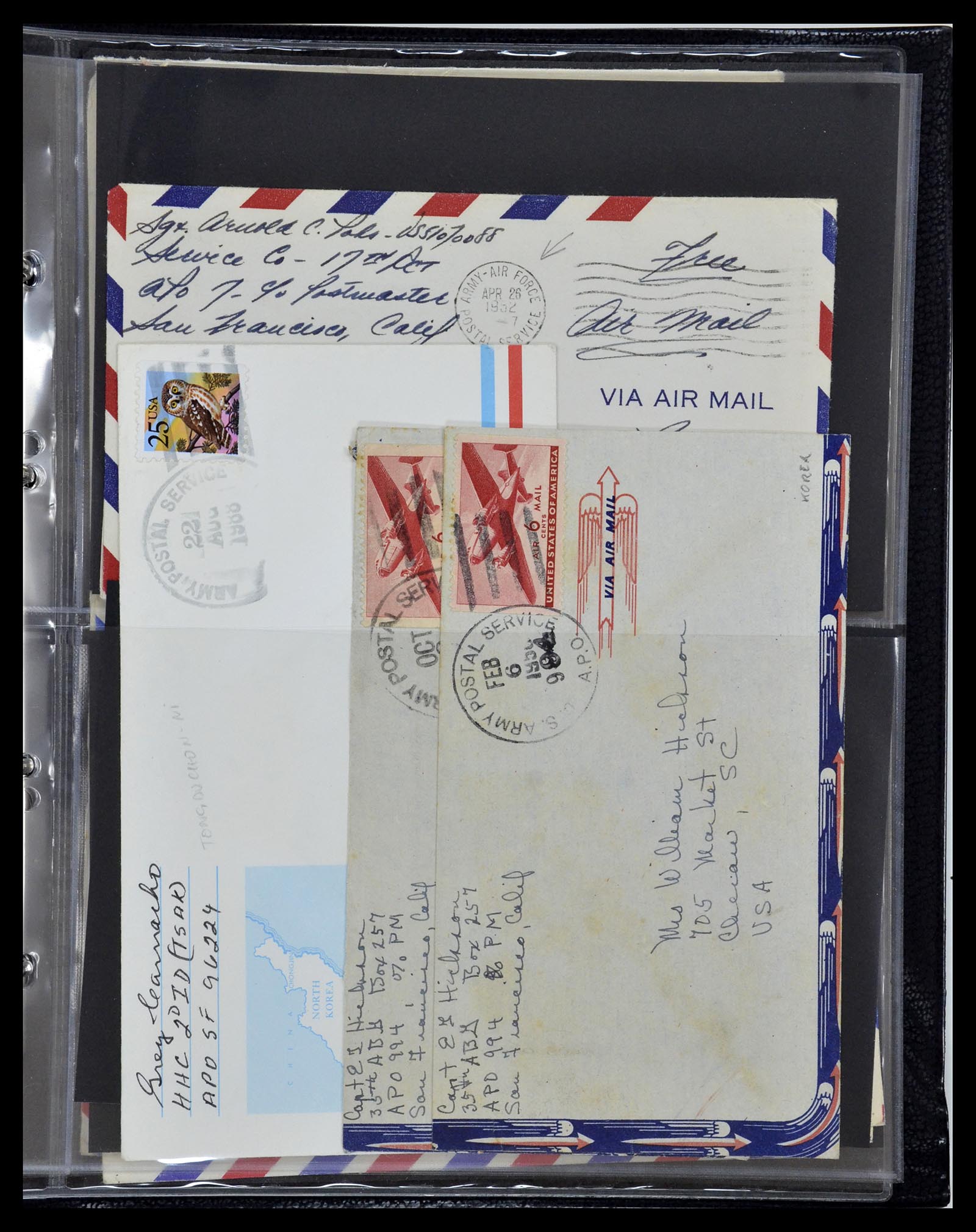 34960 127 - Postzegelverzameling 34960 USA veldpost brieven 1941-1973.