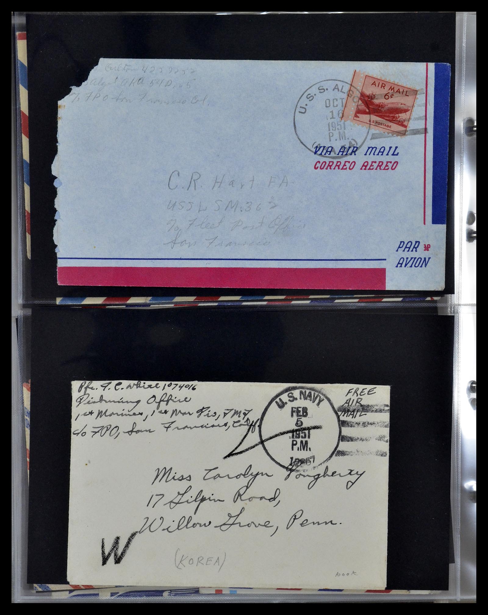 34960 130 - Postzegelverzameling 34960 USA veldpost brieven 1941-1973.