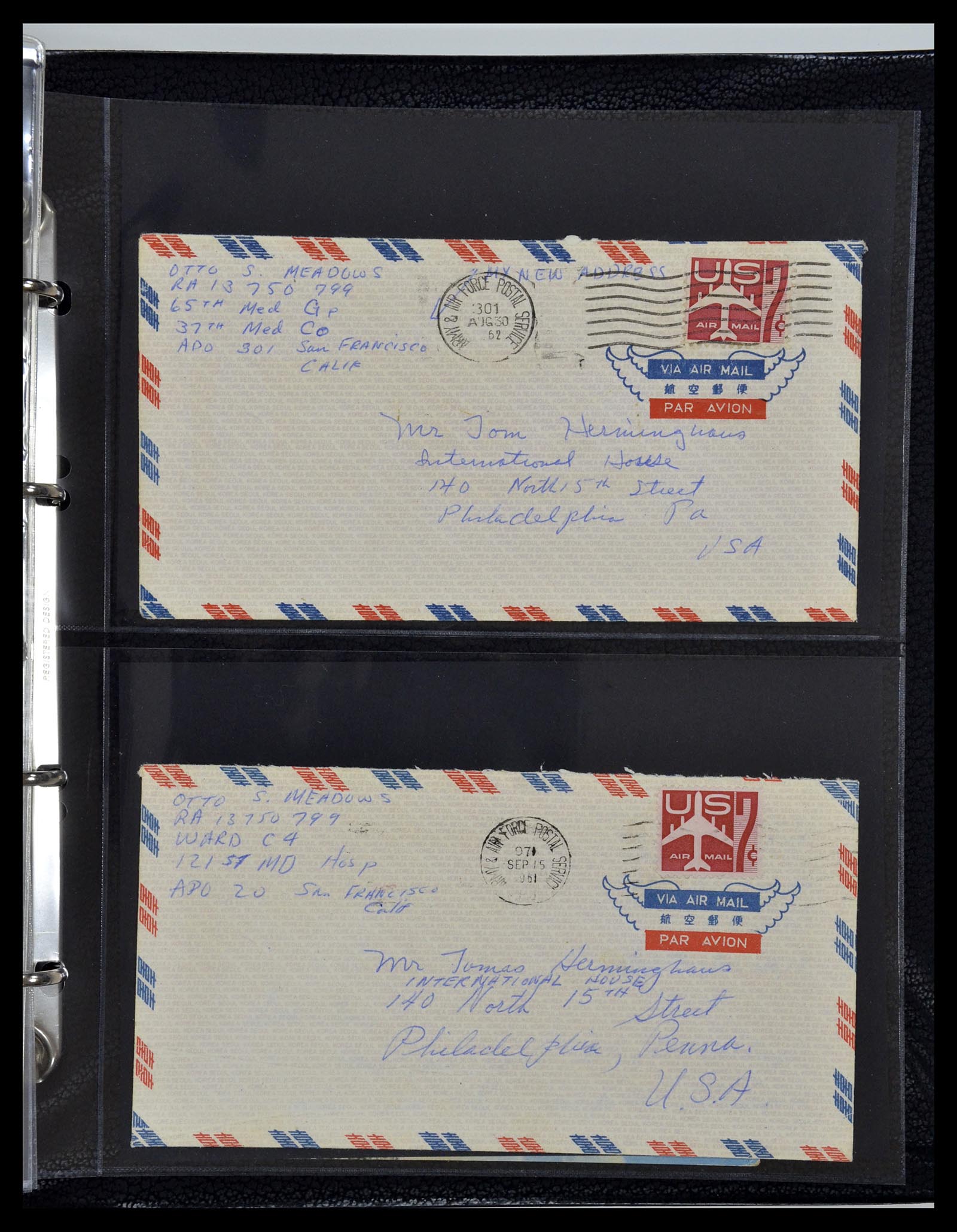 34960 132 - Postzegelverzameling 34960 USA veldpost brieven 1941-1973.