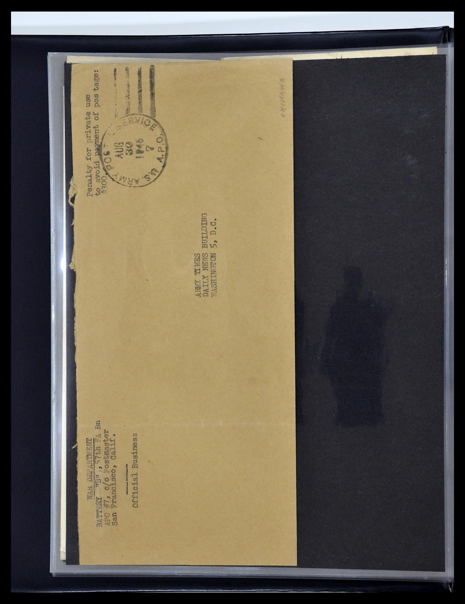 34960 138 - Postzegelverzameling 34960 USA veldpost brieven 1941-1973.