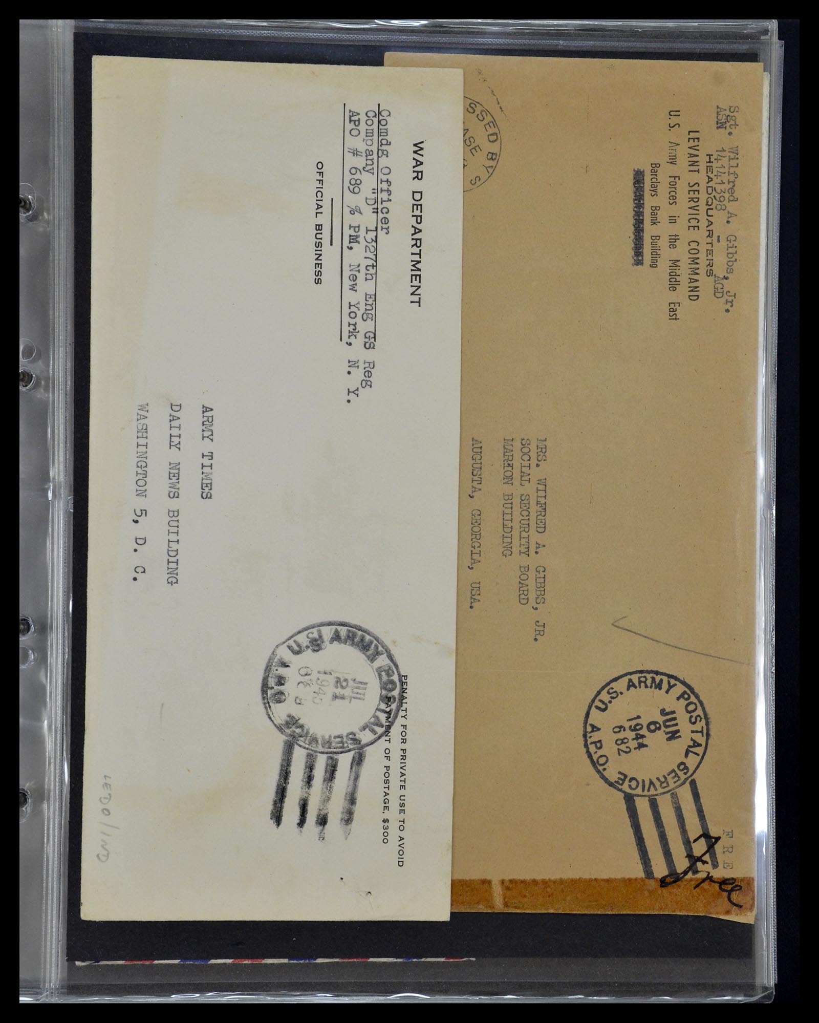 34960 201 - Postzegelverzameling 34960 USA veldpost brieven 1941-1973.