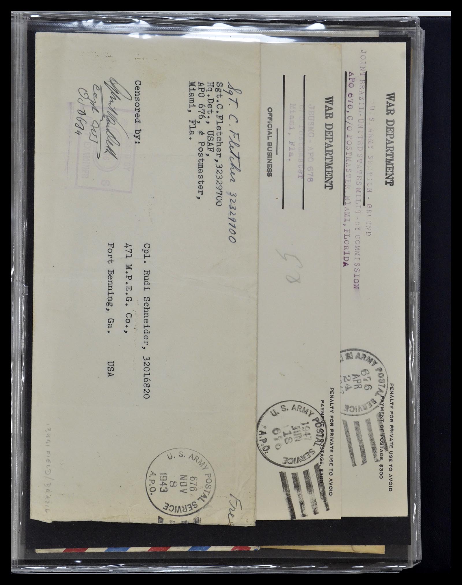 34960 205 - Postzegelverzameling 34960 USA veldpost brieven 1941-1973.