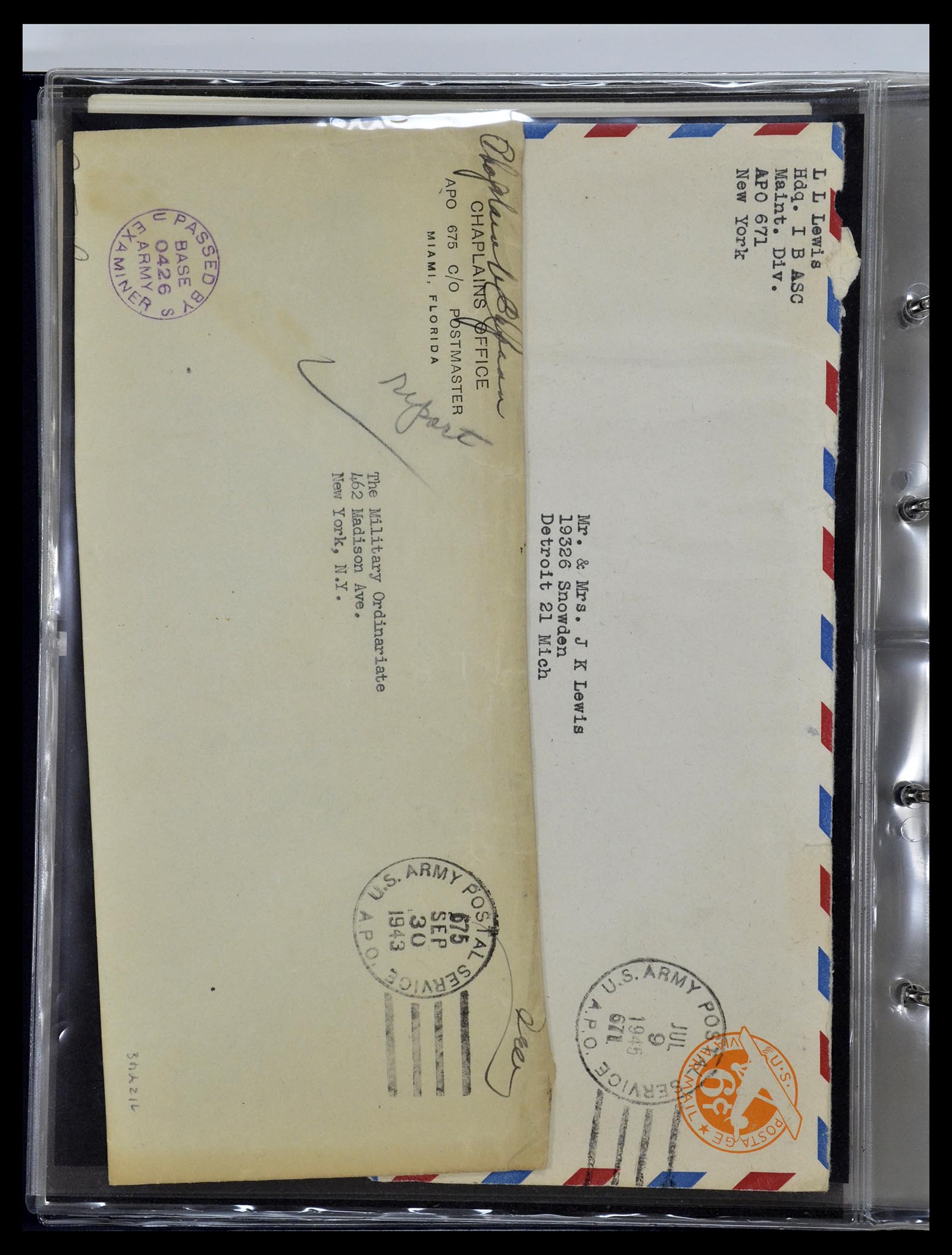 34960 207 - Postzegelverzameling 34960 USA veldpost brieven 1941-1973.