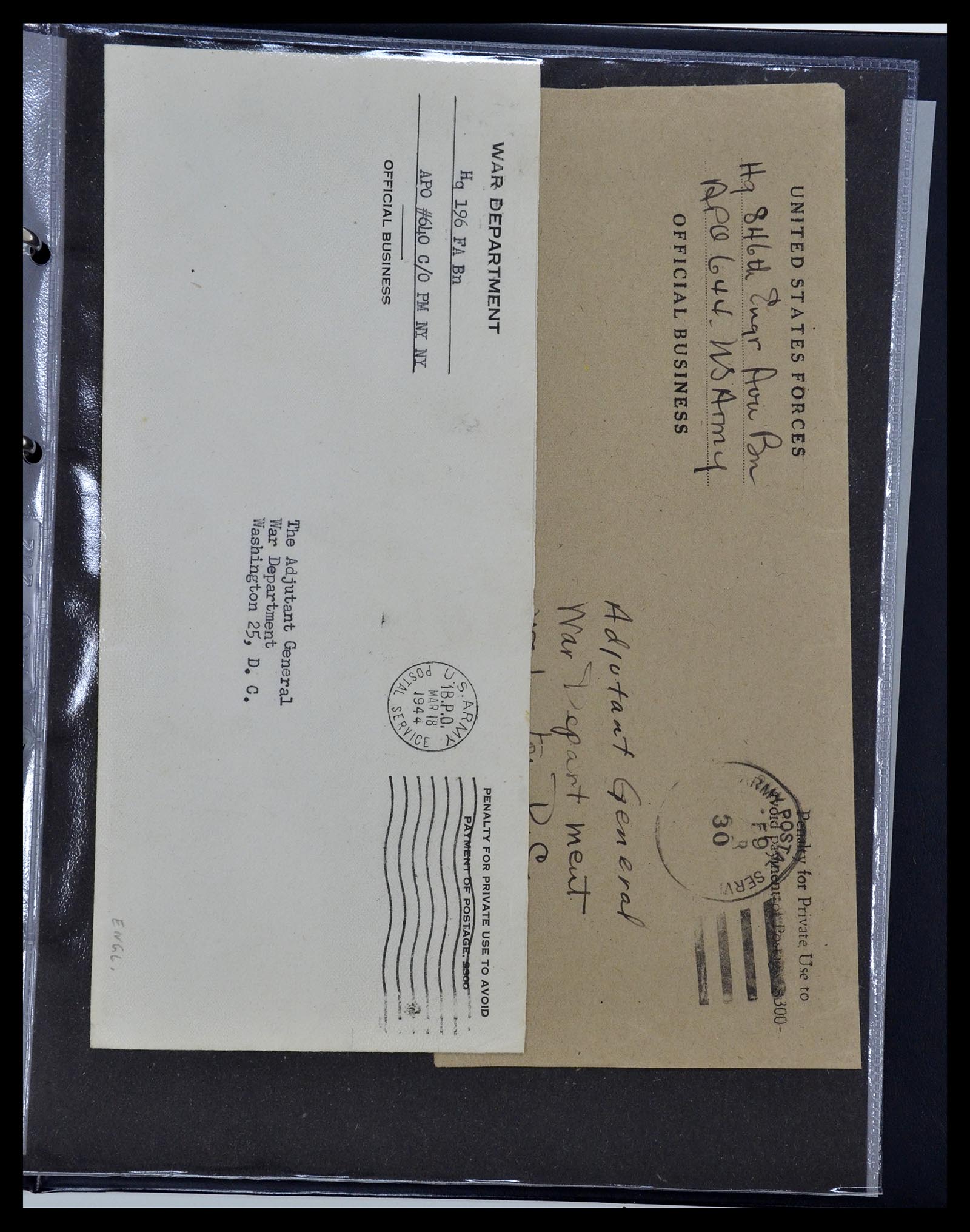 34960 213 - Postzegelverzameling 34960 USA veldpost brieven 1941-1973.