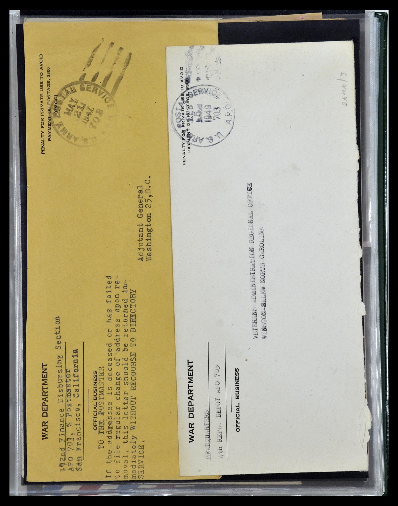 34960 216 - Postzegelverzameling 34960 USA veldpost brieven 1941-1973.