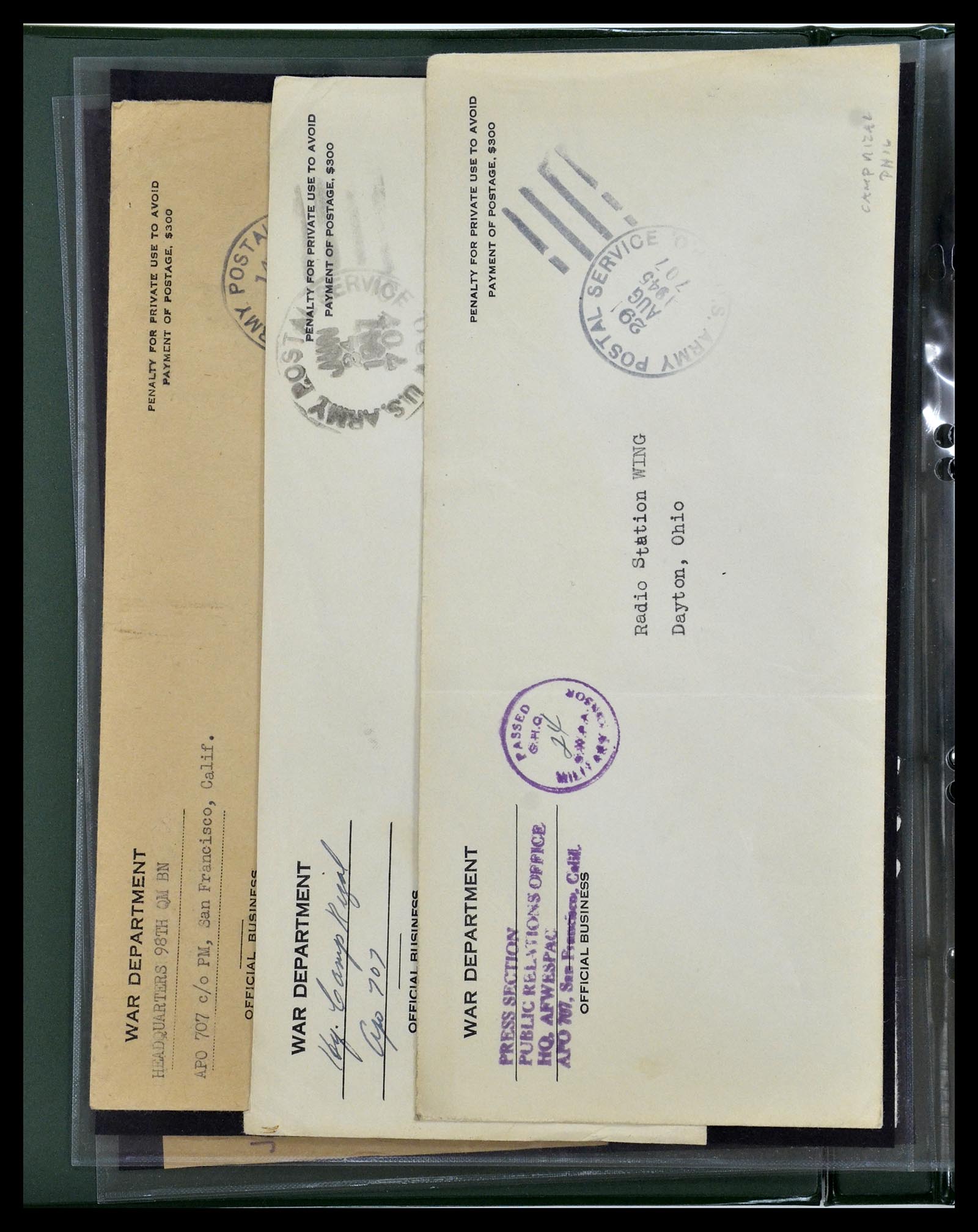 34960 219 - Postzegelverzameling 34960 USA veldpost brieven 1941-1973.