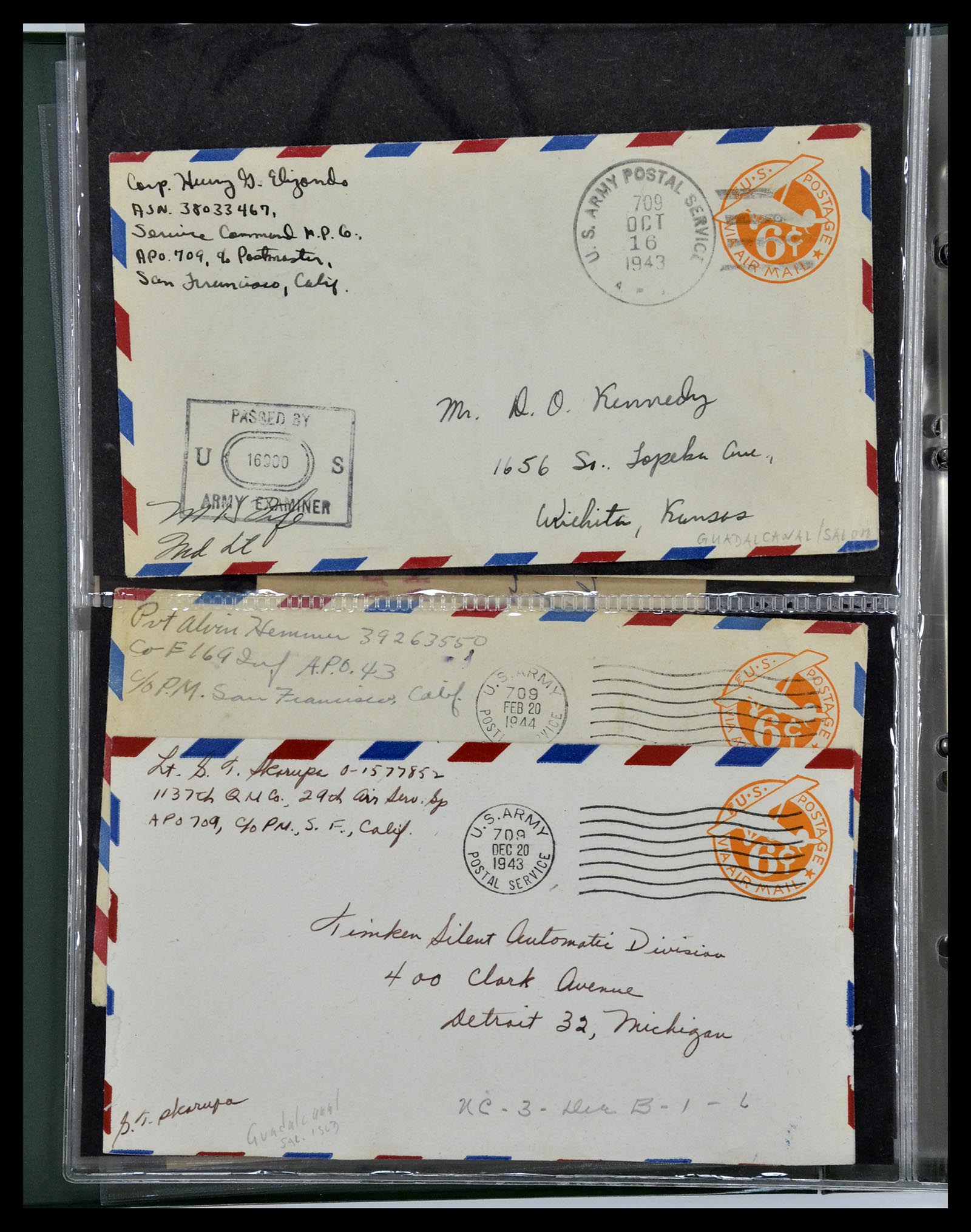 34960 223 - Postzegelverzameling 34960 USA veldpost brieven 1941-1973.