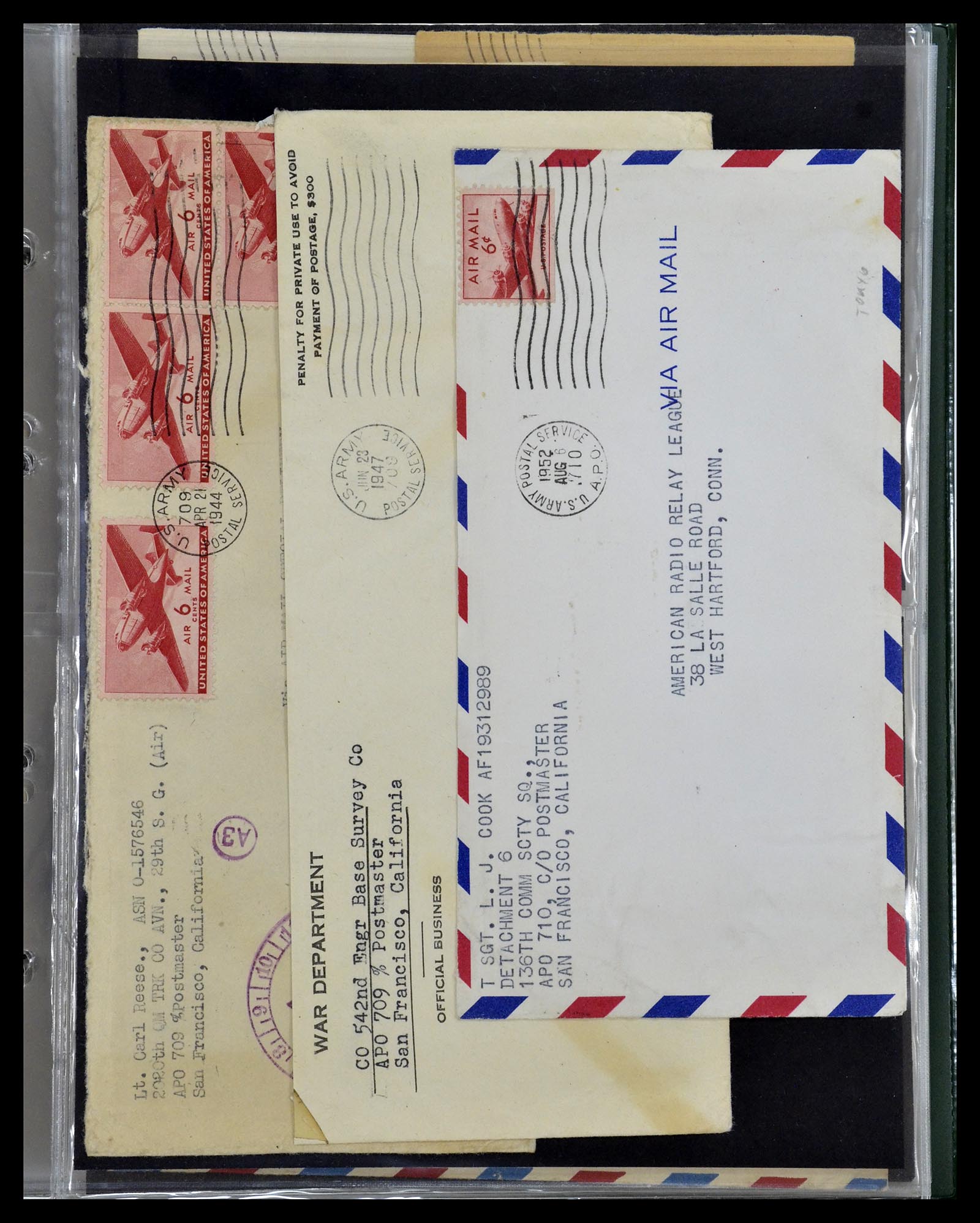 34960 225 - Postzegelverzameling 34960 USA veldpost brieven 1941-1973.