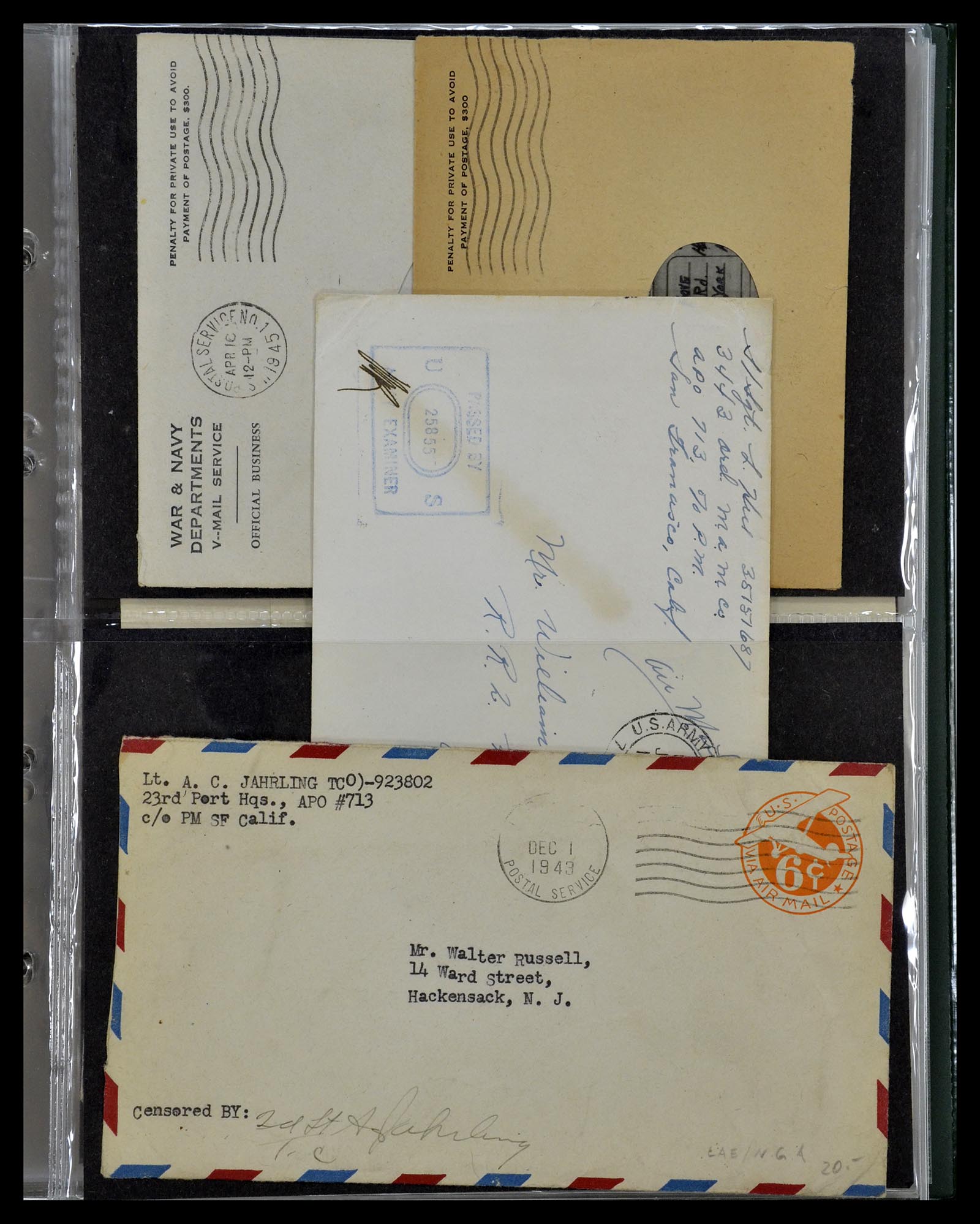 34960 226 - Postzegelverzameling 34960 USA veldpost brieven 1941-1973.