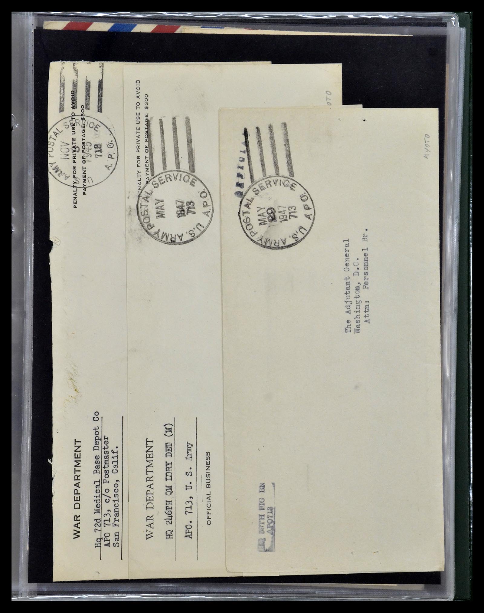 34960 229 - Postzegelverzameling 34960 USA veldpost brieven 1941-1973.